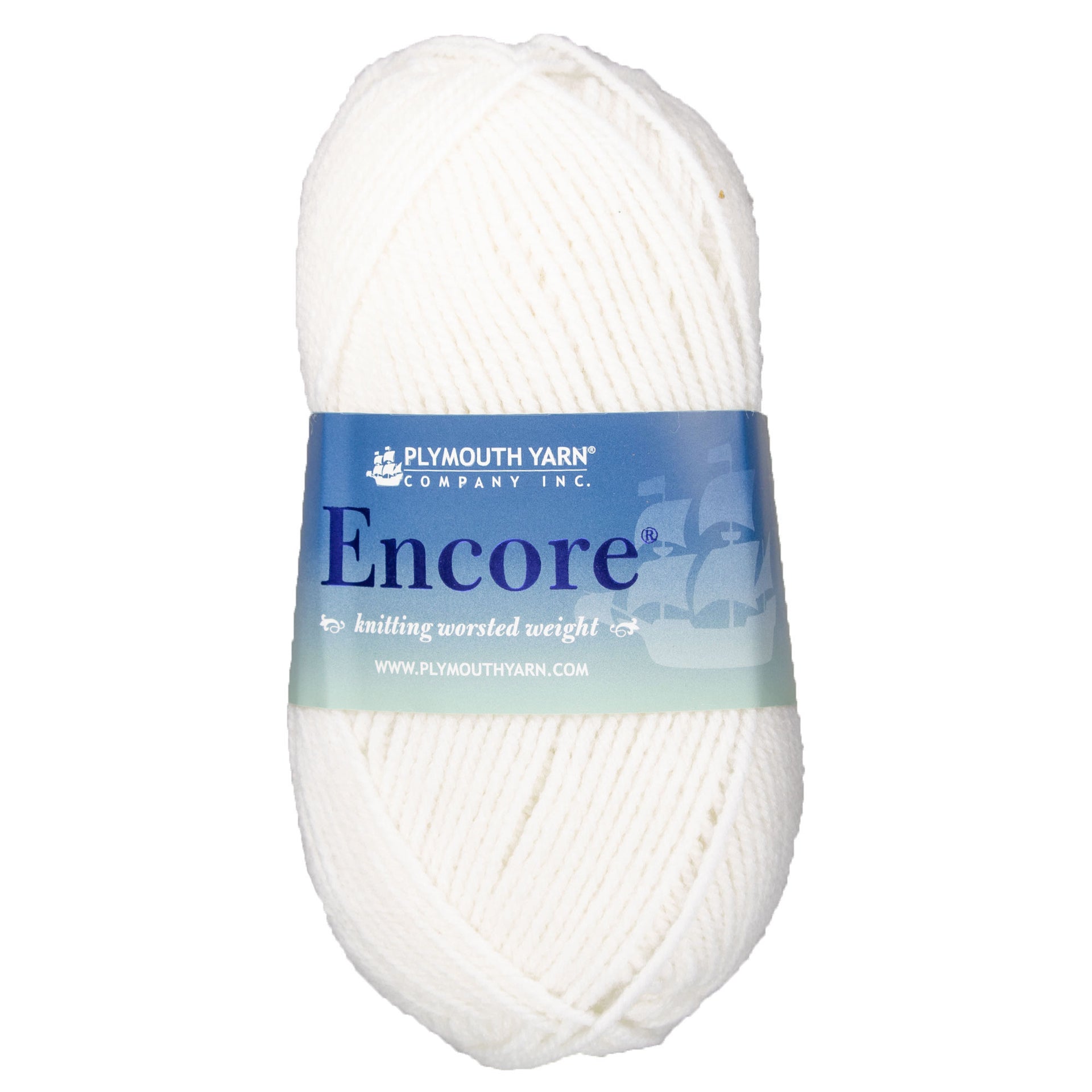 Plymouth Yarn Encore Worsted Yarn - 0208 White - Zoom Image
