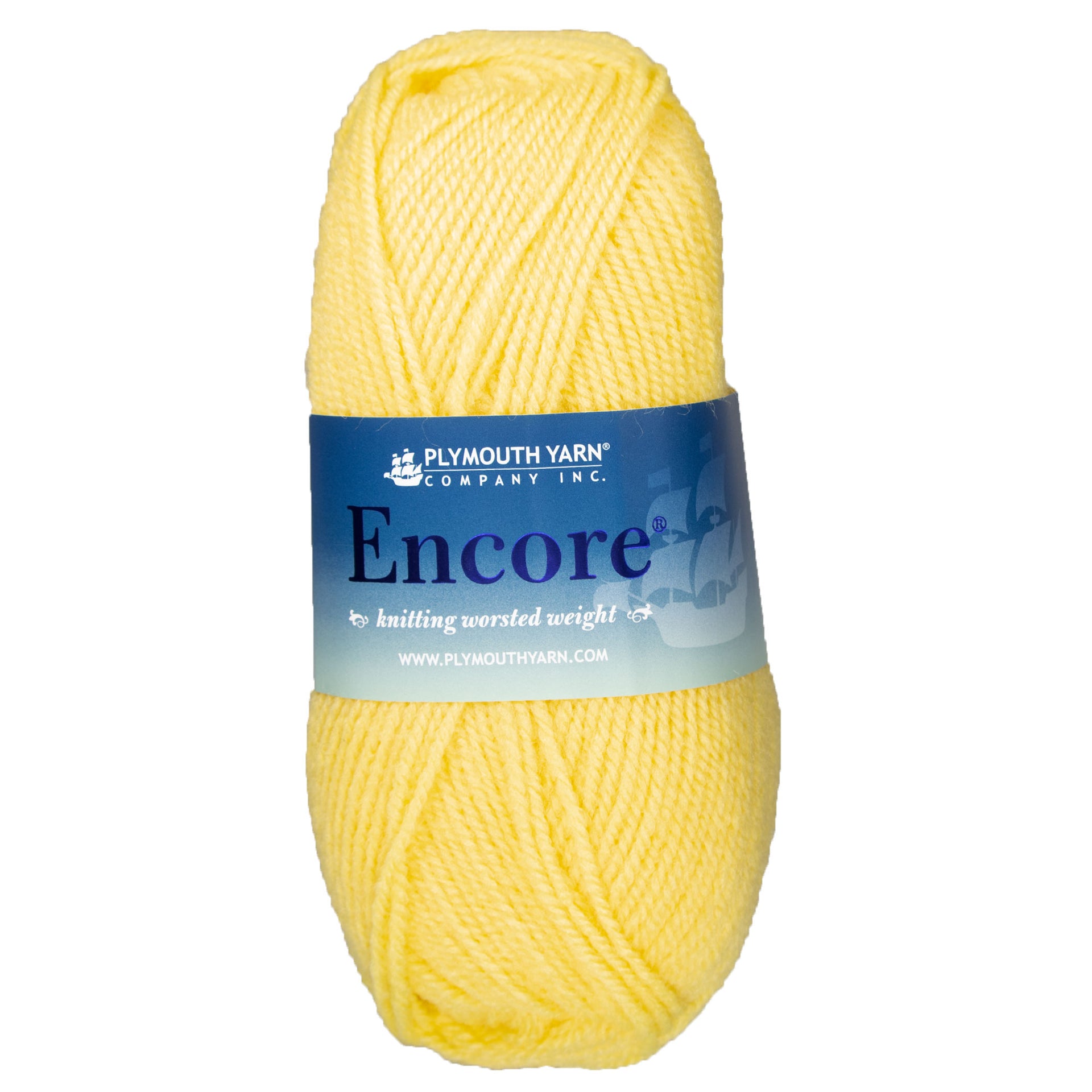 Plymouth Yarn Encore Worsted Yarn - 0215 Yellow - Zoom Image
