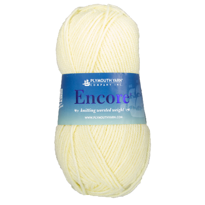 Plymouth Yarn Encore Worsted Yarn - 0256 Ecru - Zoom Image