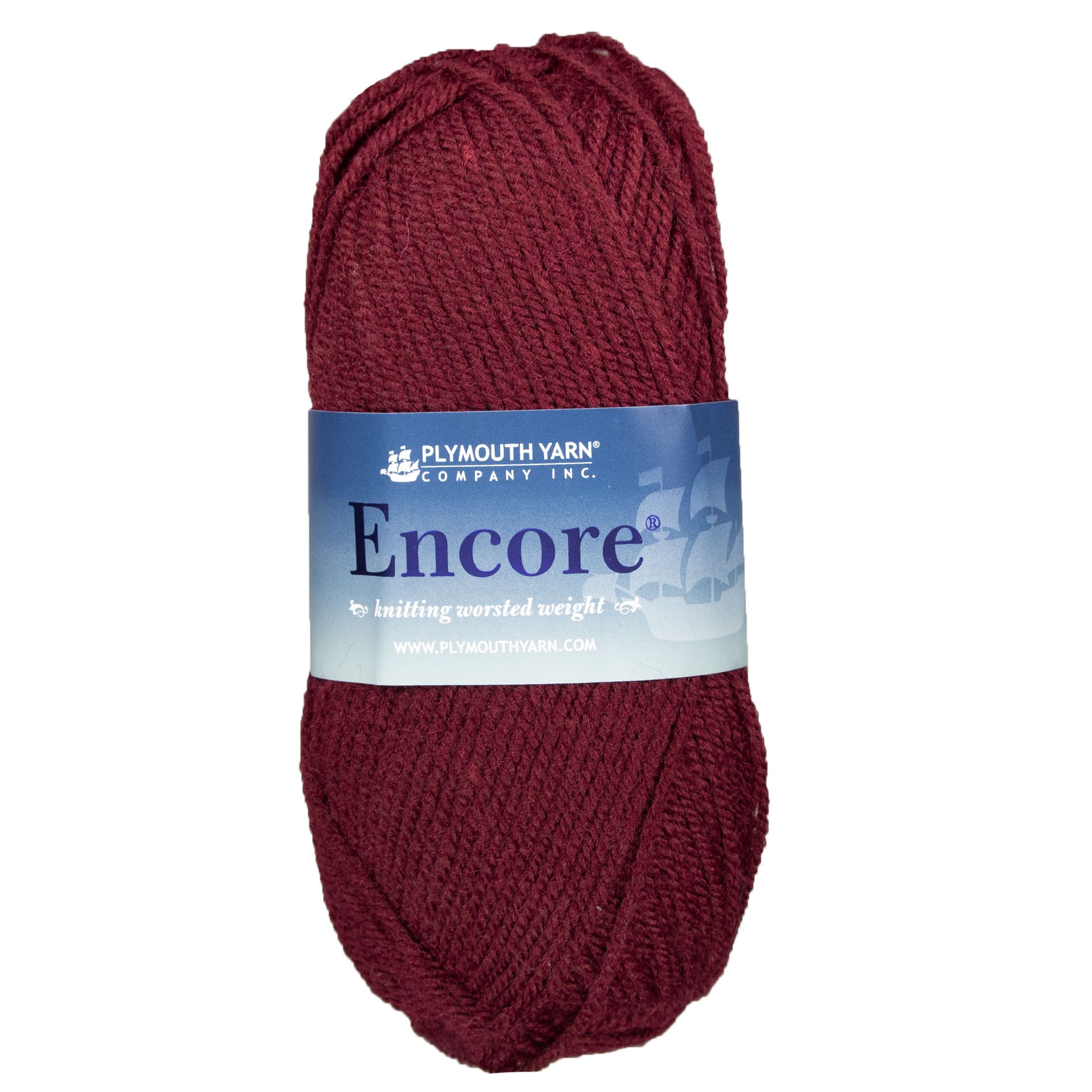 Plymouth Yarn Encore Worsted Yarn - 0999 Deep Burgundy - Zoom Image
