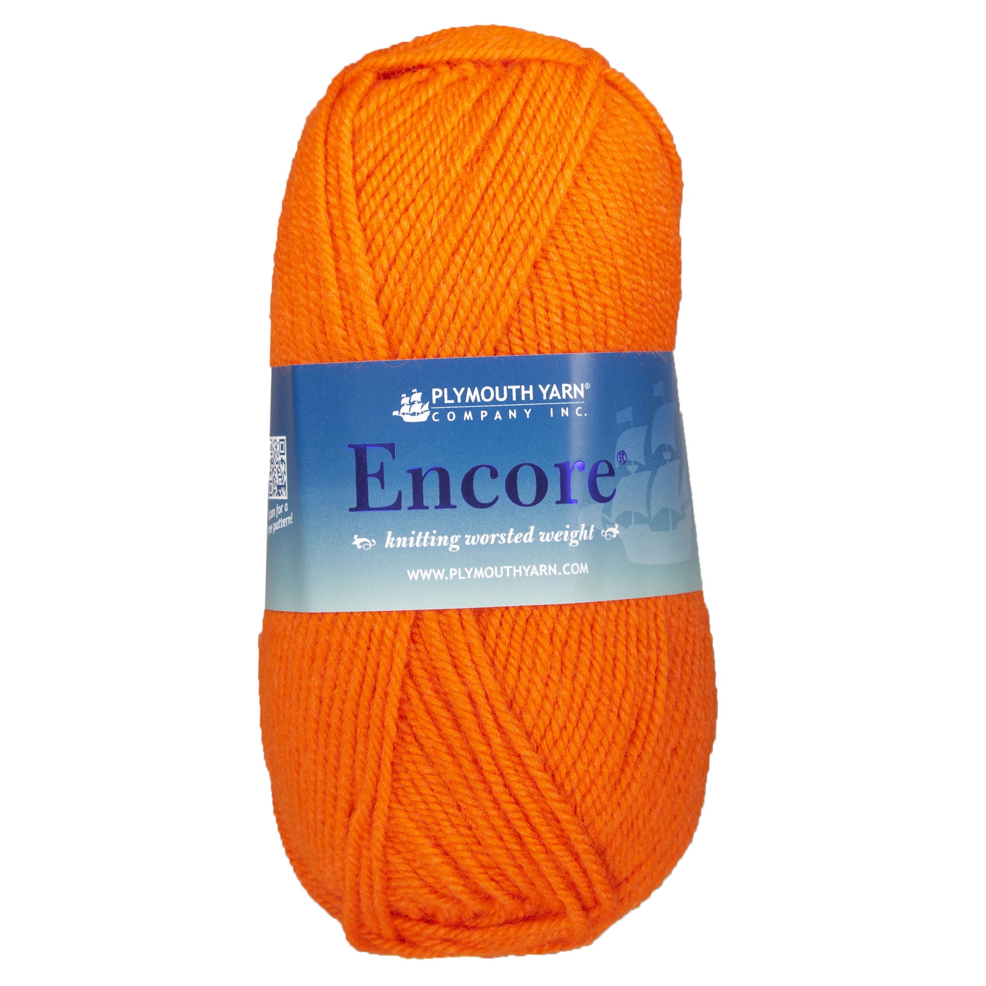 Plymouth Yarn Encore Worsted Yarn - 1383 Bright Orange - Zoom Image

