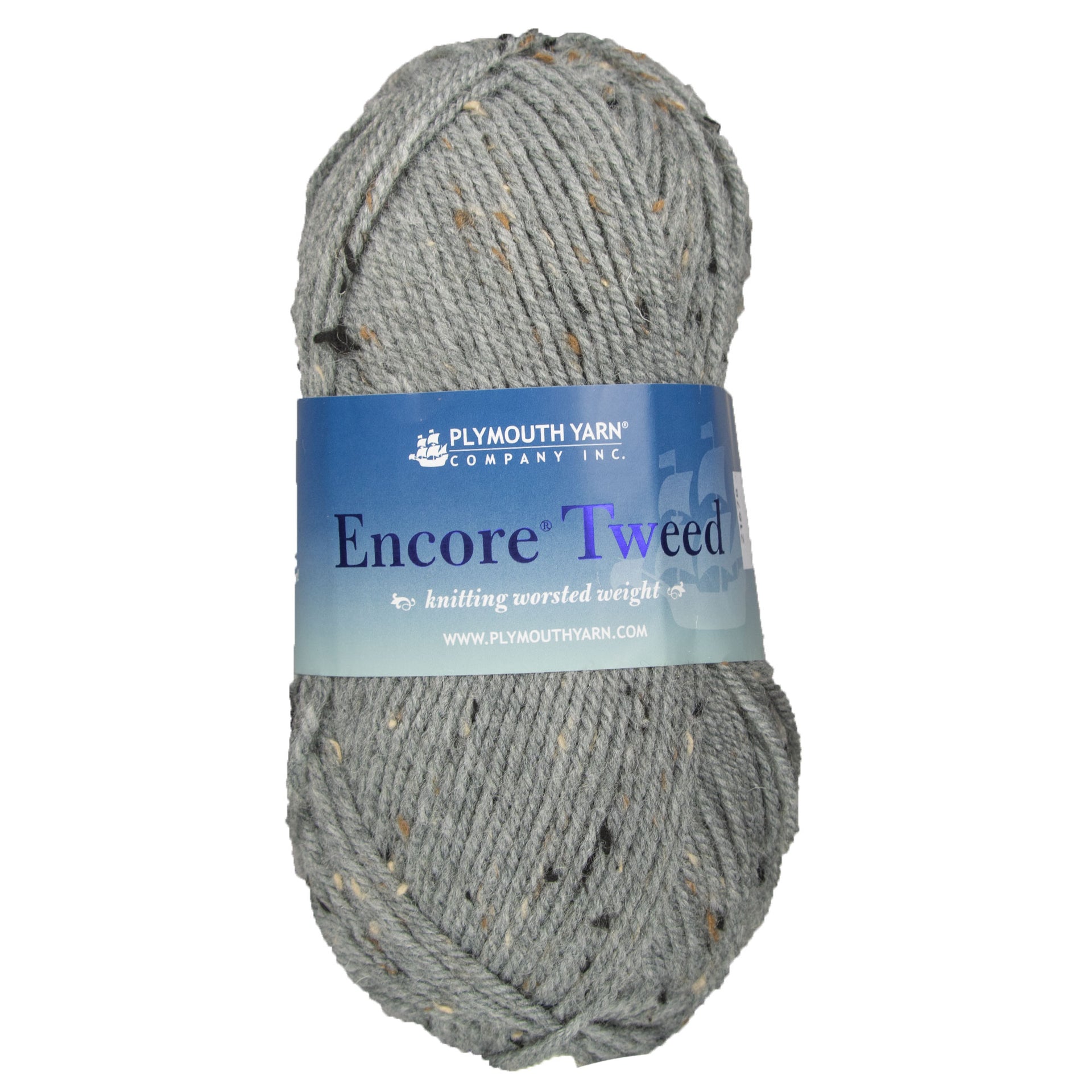 Plymouth Yarn Encore Tweed Yarn - T789 Grey - Zoom Image
