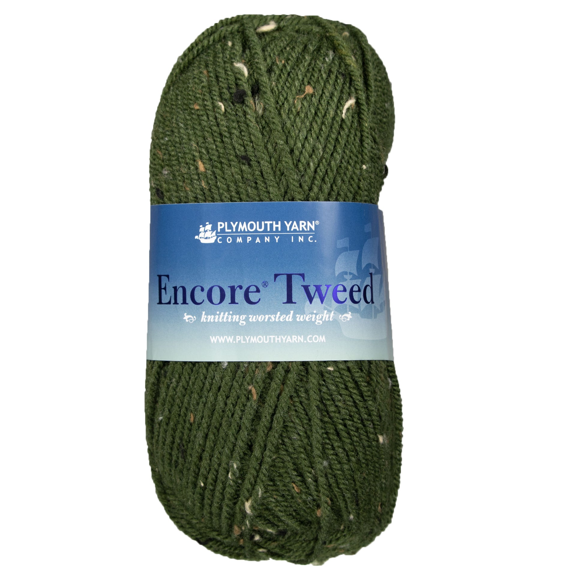 Plymouth Yarn Encore Tweed Yarn - 3525 Hunter - Zoom Image
