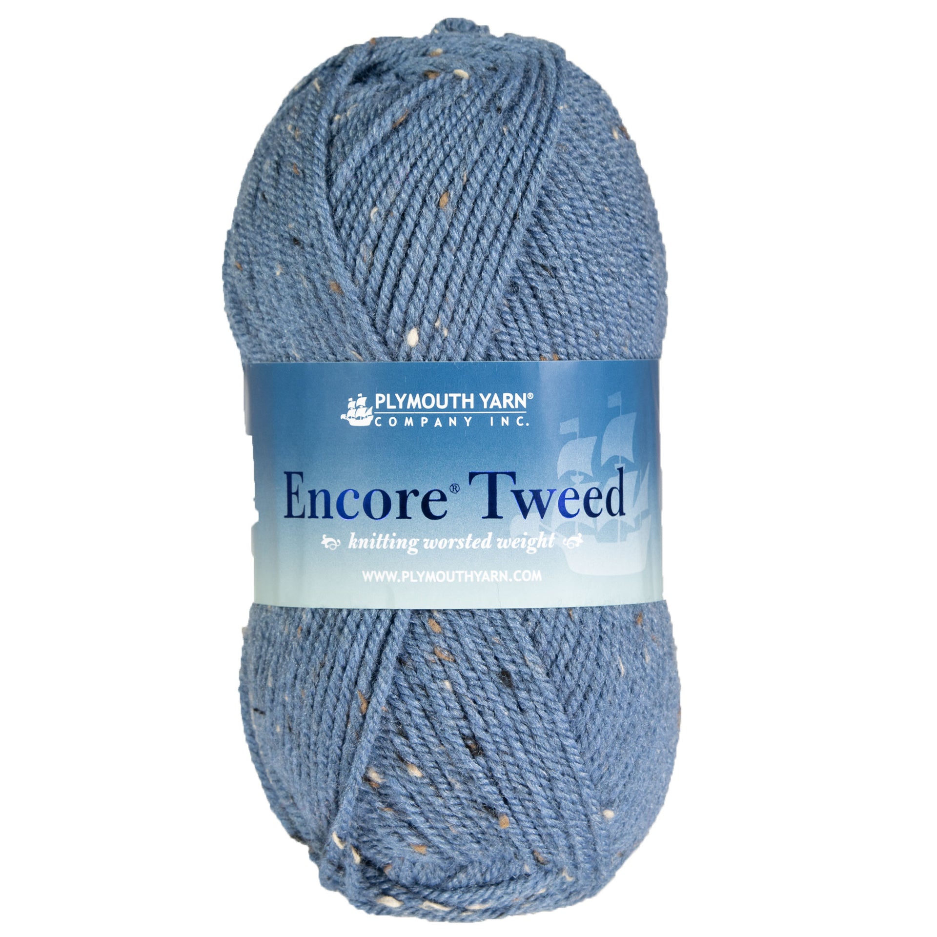 Plymouth Yarn Encore Tweed Yarn - 4108 Denim - Zoom Image
