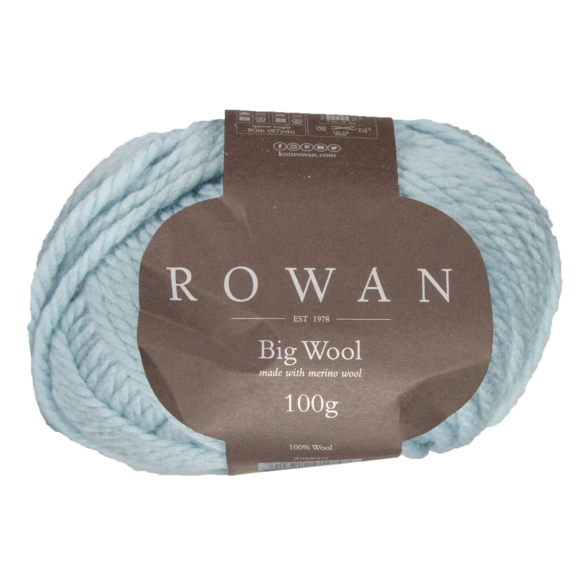 Rowan Big Wool Yarn - 21 Ice Blue - Zoom Image