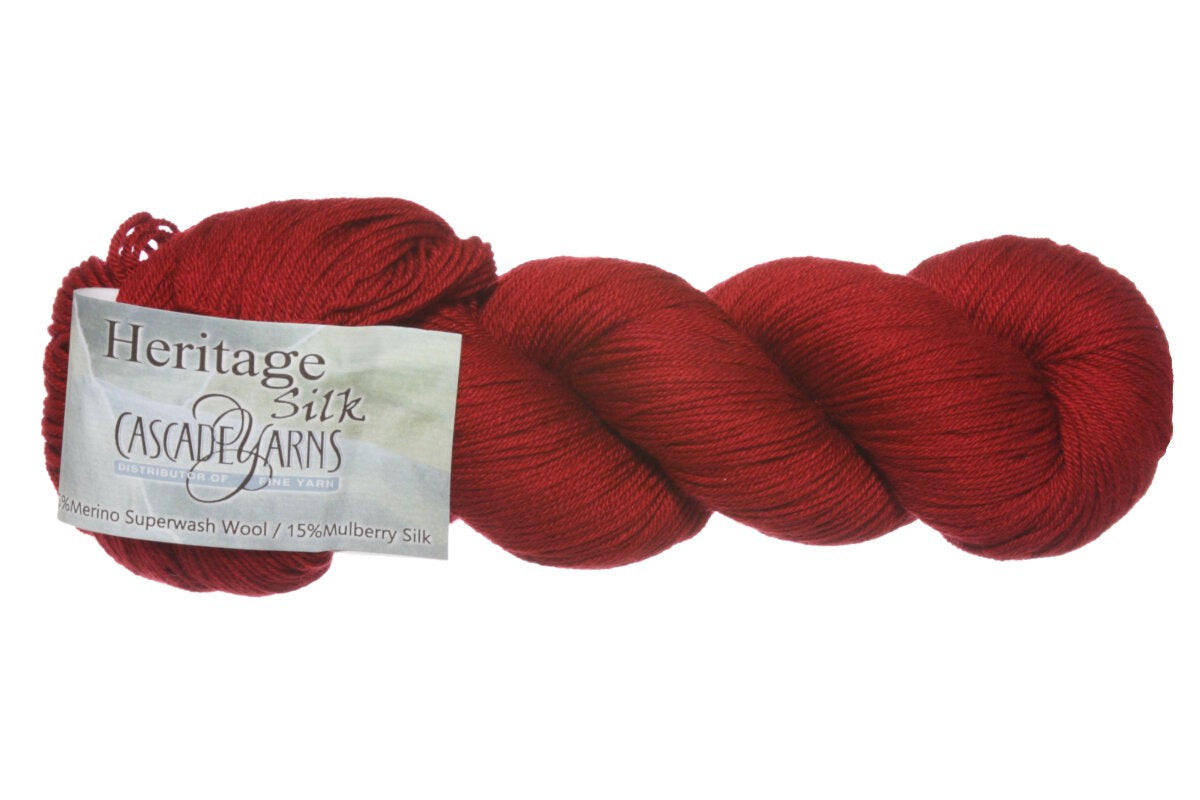 Cascade Yarns Heritage Silk Yarn - 5607 Red - Extra Image
