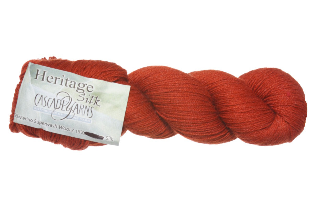 Cascade Yarns Heritage Silk Yarn - 5642 Blood Orange - Extra Image
