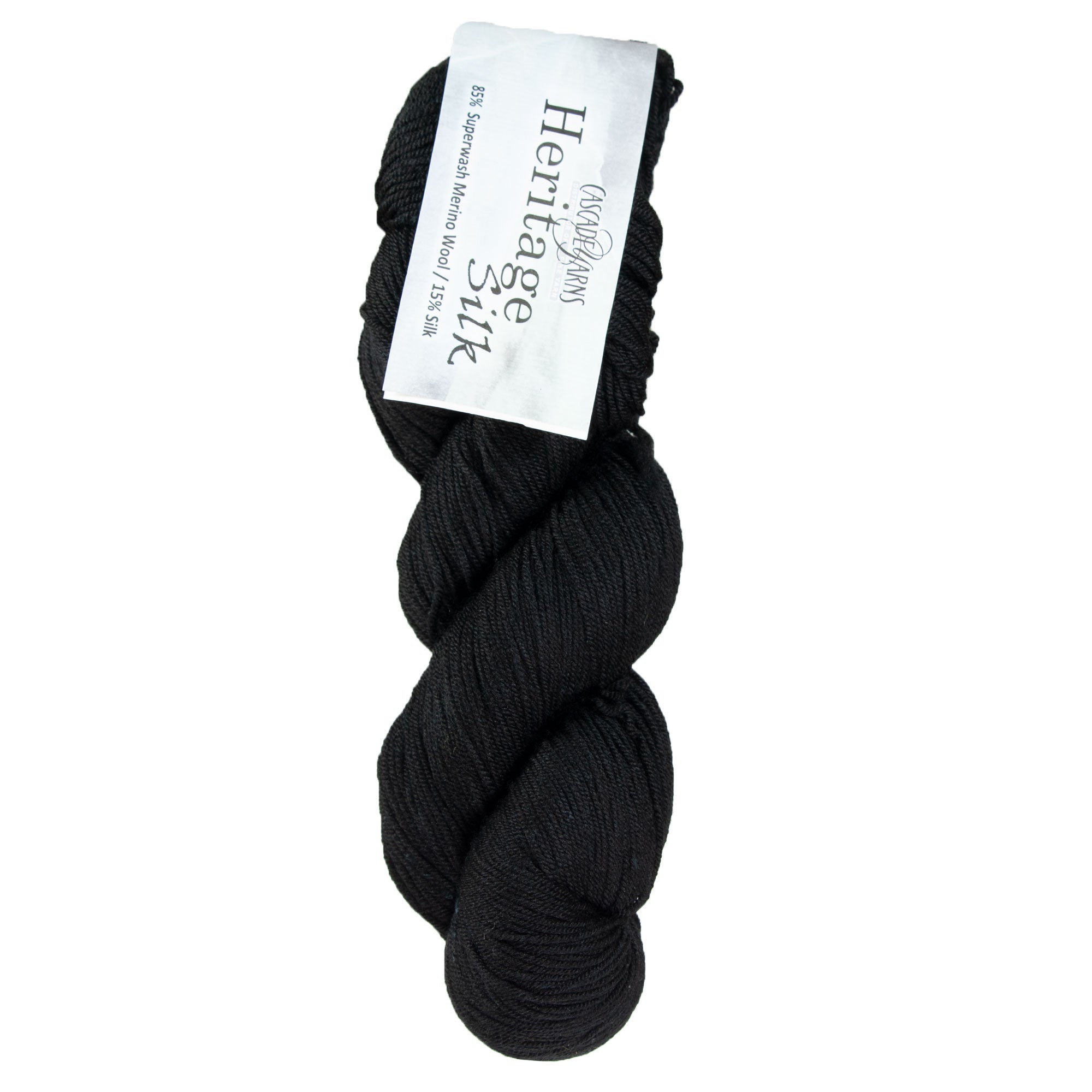 Cascade Yarns Heritage Silk Yarn - 5672 Real Black - Zoom Image