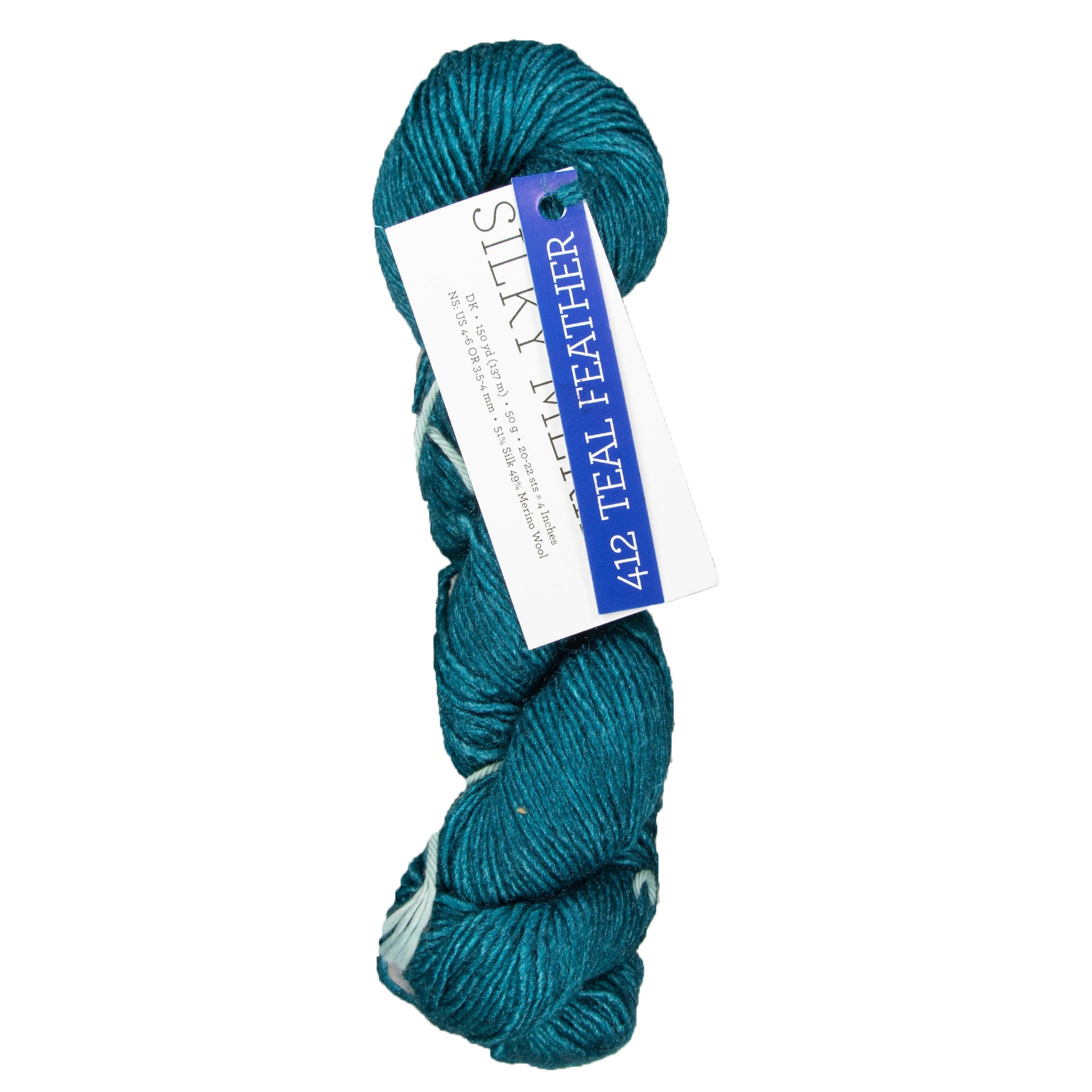 Malabrigo Silky Merino Yarn - 412 Teal Feather - Zoom Image
