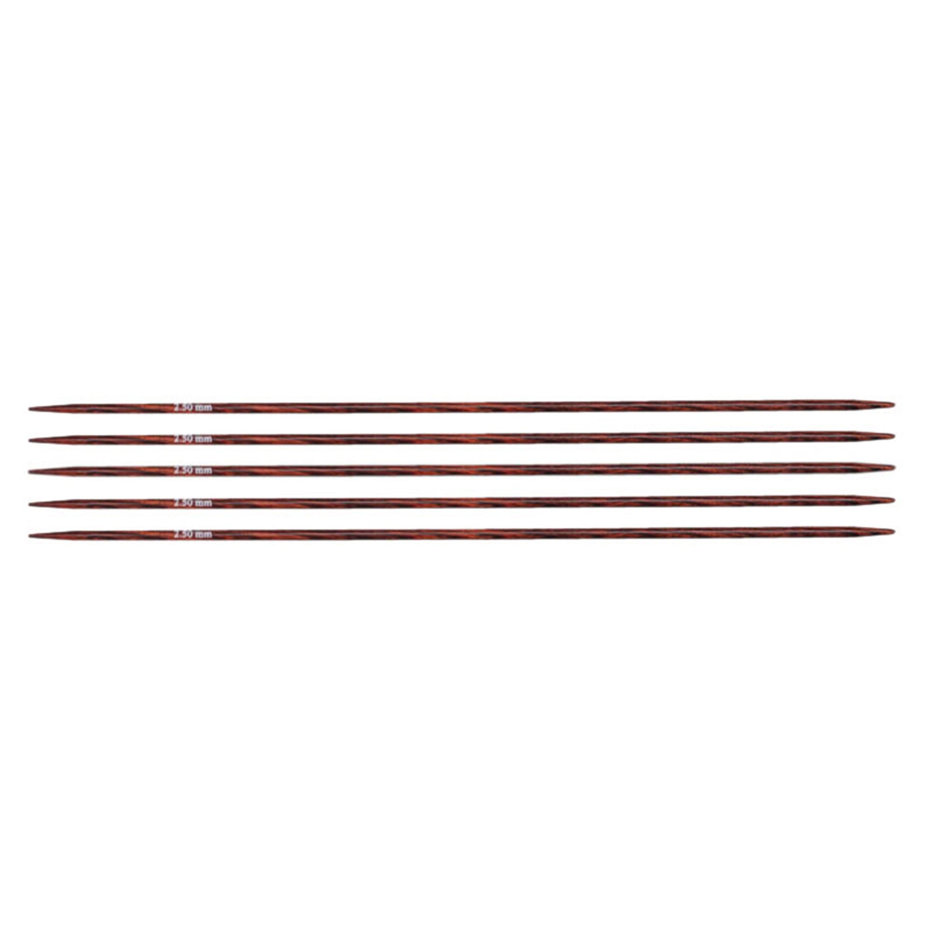 KnitPro Dreamz Double Point Needles - US 1.5 - 6" (2.5mm) Burgundy Rose - Zoom Image

