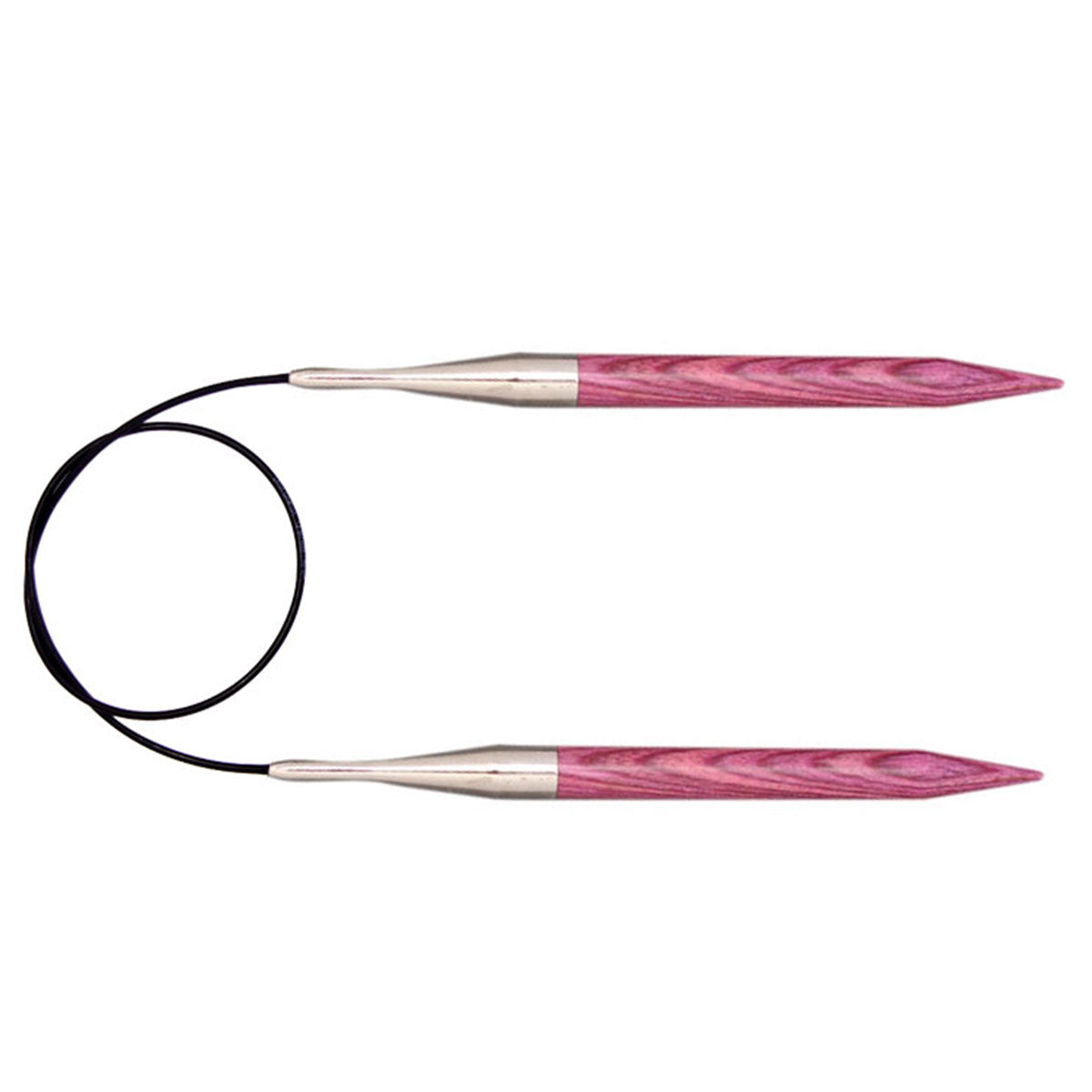 KnitPro Dreamz Fixed Circular Needles - US 6 - 40" Fuchsia Fan - Extra Image
