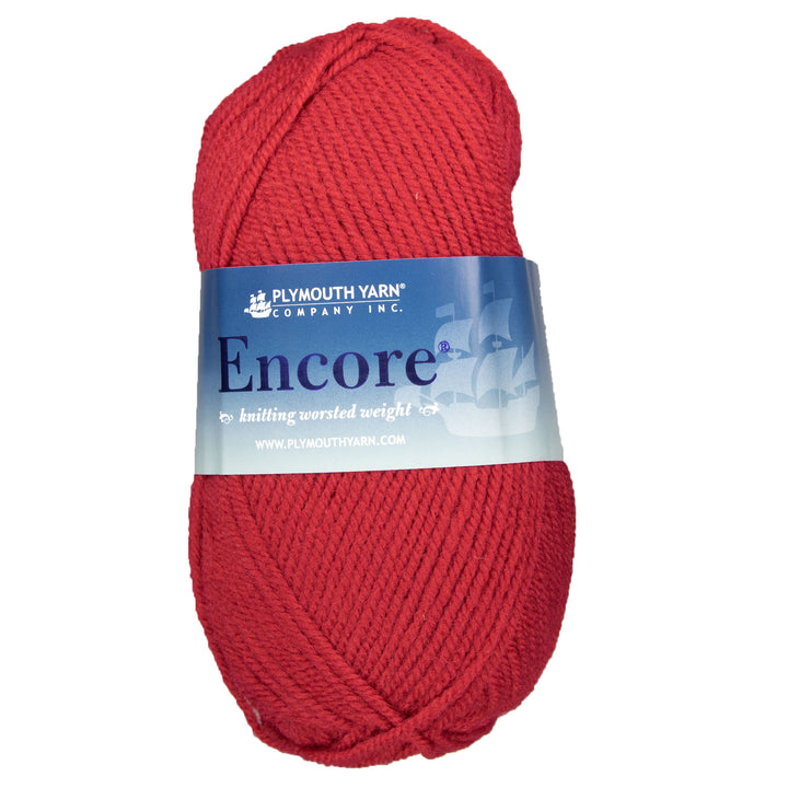 Plymouth Yarn Encore Worsted Yarn - 0475 Stitch Red - Zoom Image