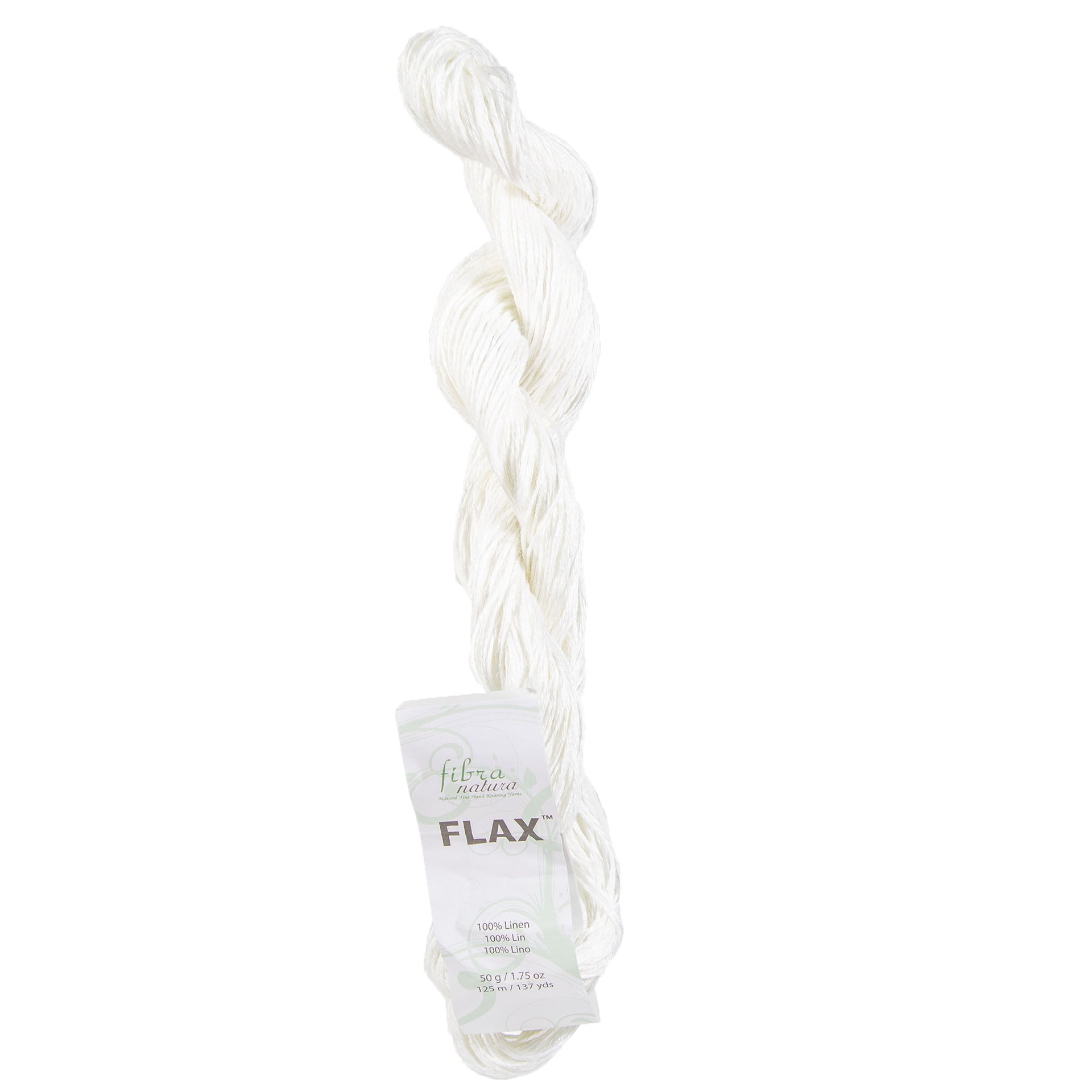 Fibra Natura Flax Yarn - 014 White - Zoom Image
