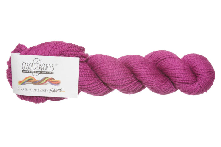 Cascade Yarns 220 Superwash Sport Yarn - 0807 Raspberry - Extra Image