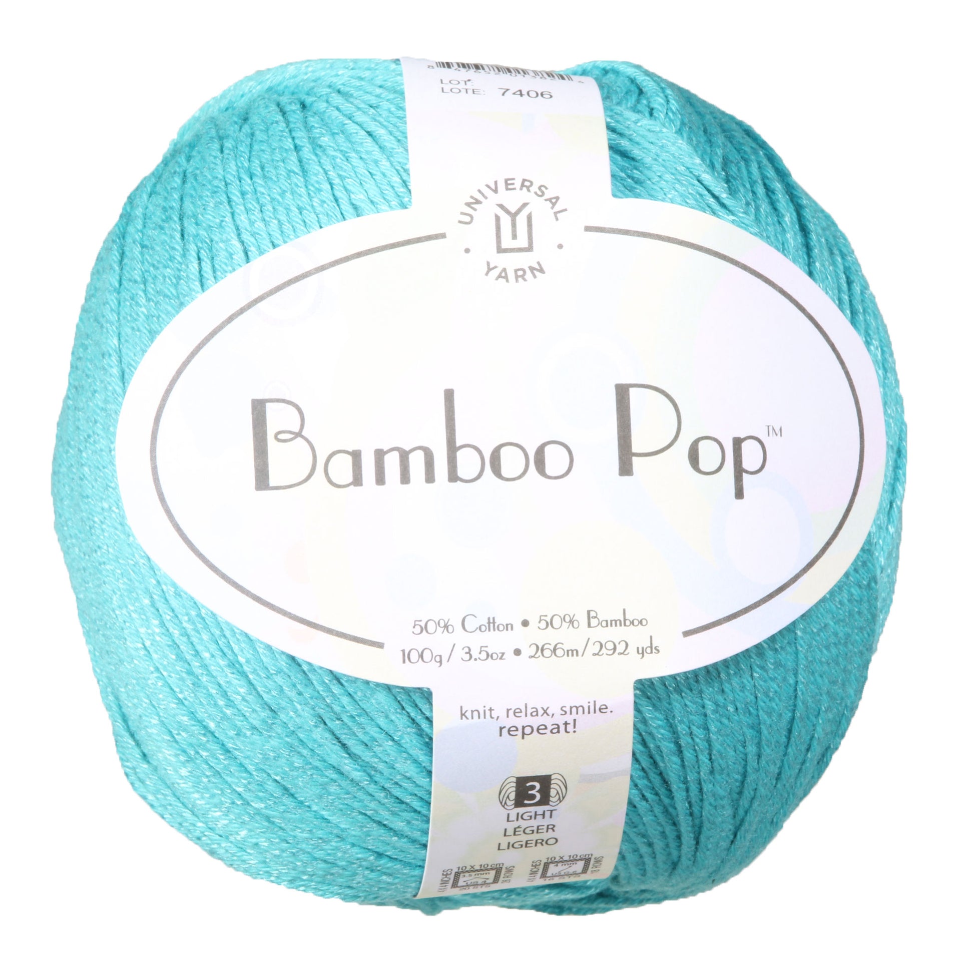 Universal Yarn Bamboo Pop Yarn - 106 Turquoise - Zoom Image
