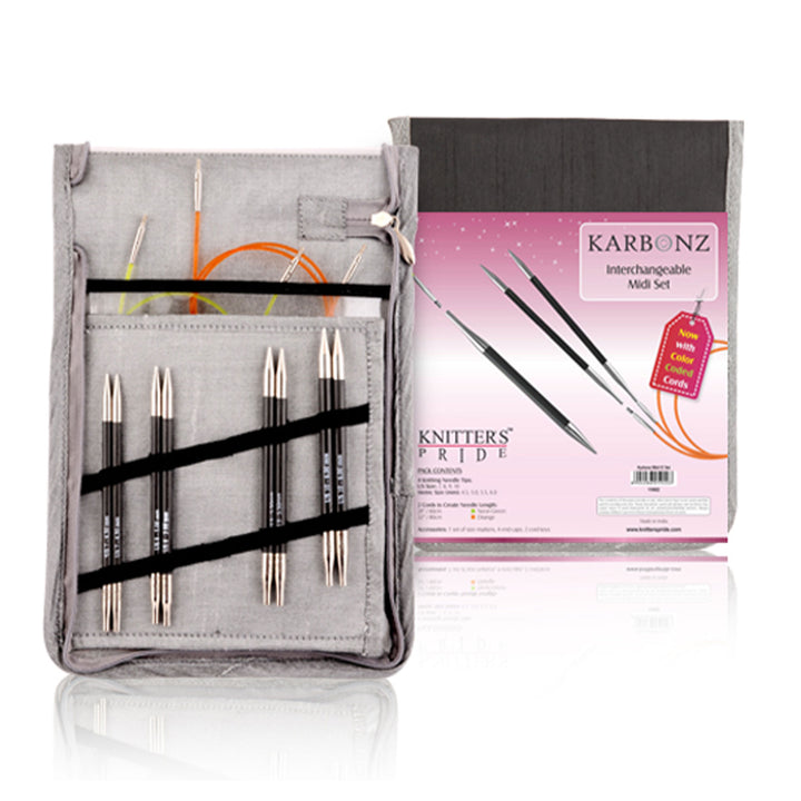 KnitPro Karbonz Interchangeable Needle Sets - Midi Set - Zoom Image