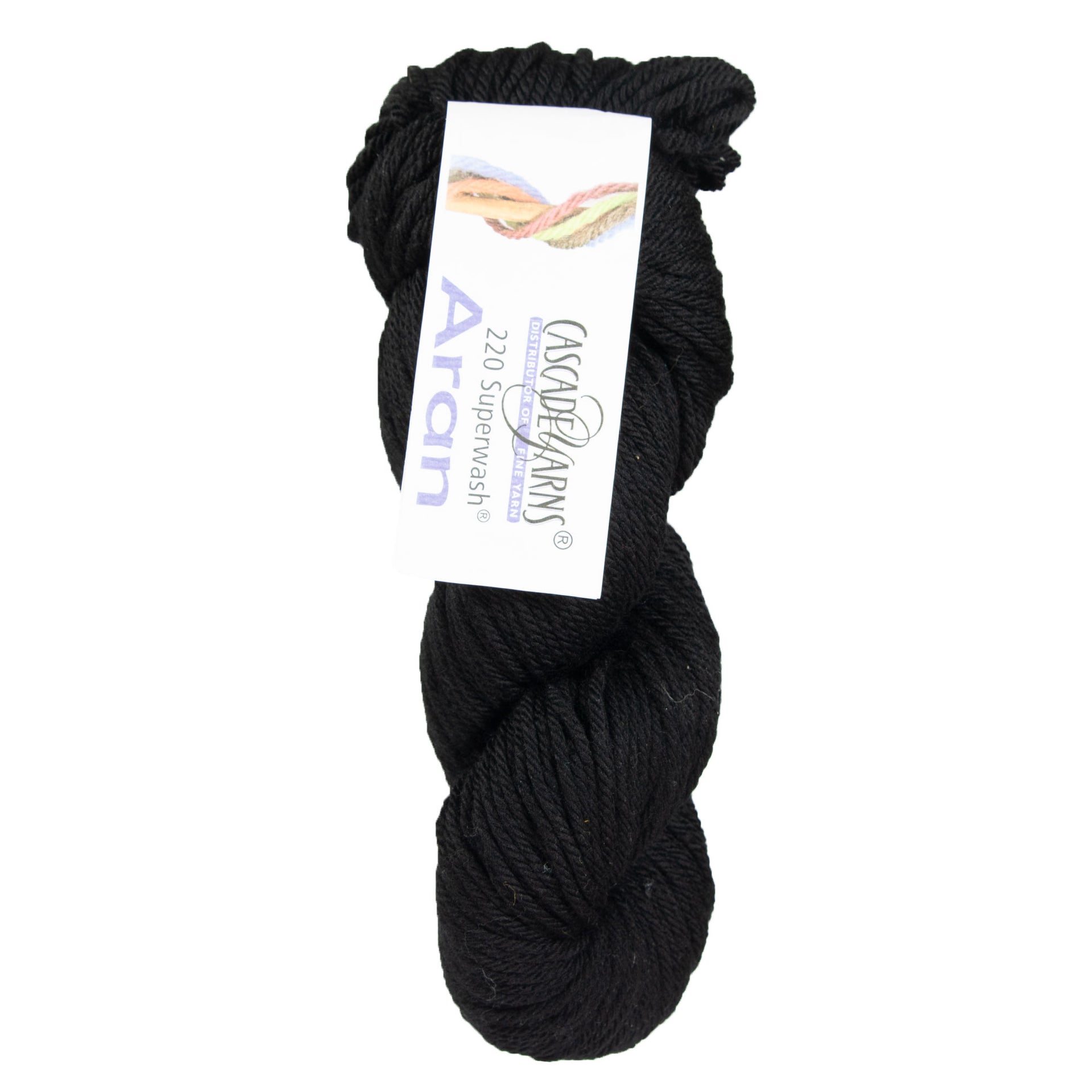 Cascade Yarns 220 Superwash Aran Yarn - 0815 Black - Zoom Image
