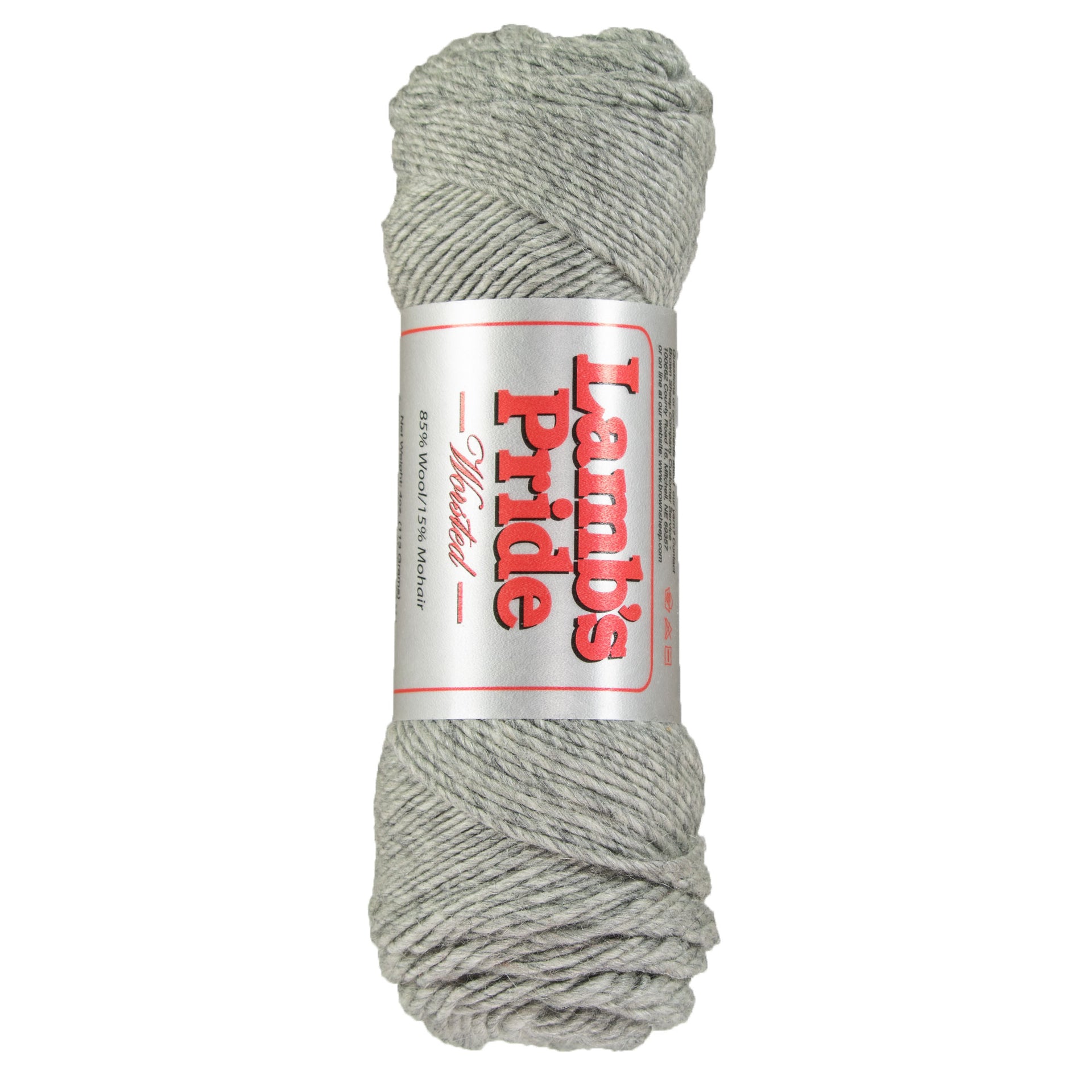 Brown Sheep Lamb's Pride Worsted Yarn - M003 Grey Heather - Zoom Image
