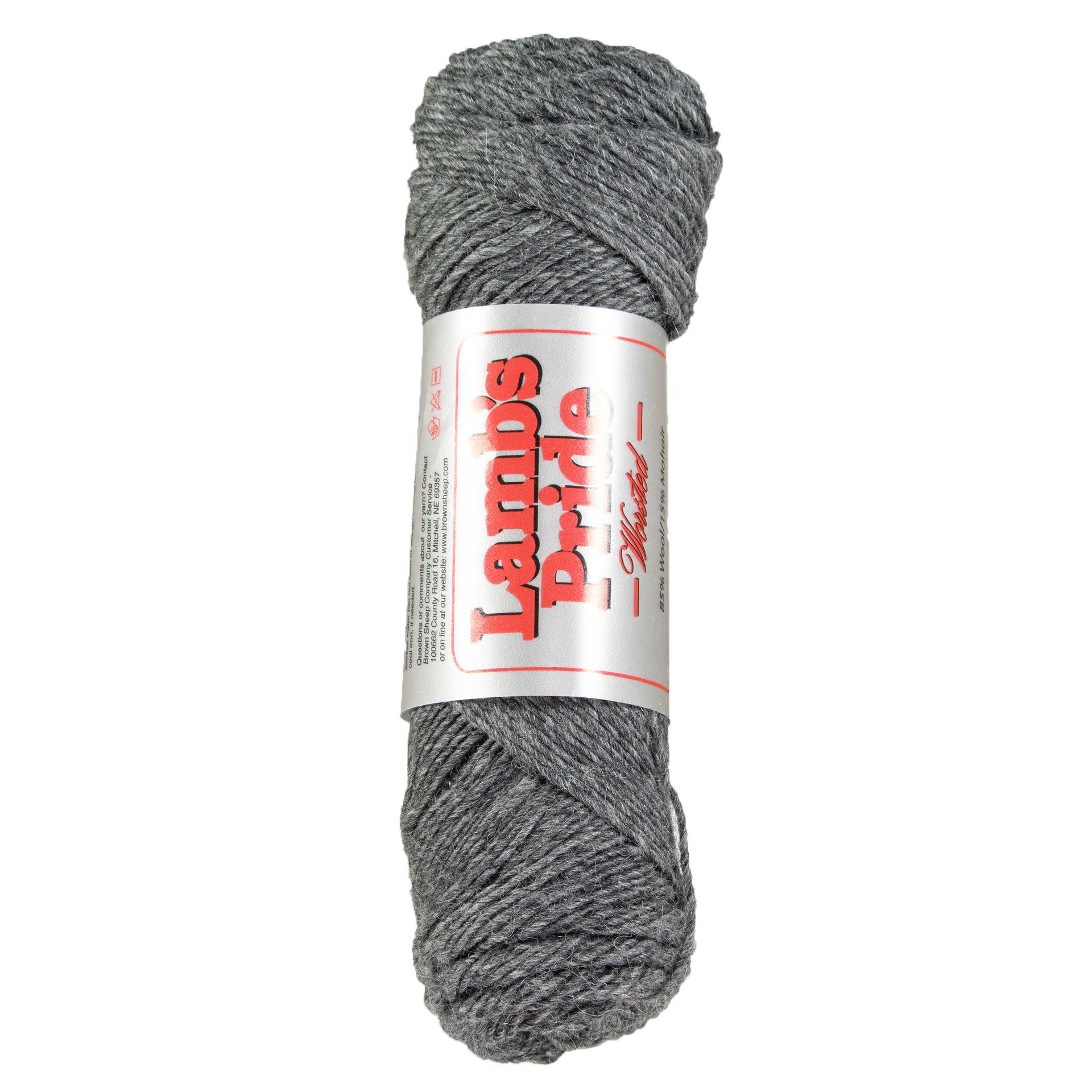 Brown Sheep Lamb's Pride Worsted Yarn - M004 Charcoal Heather - Zoom Image
