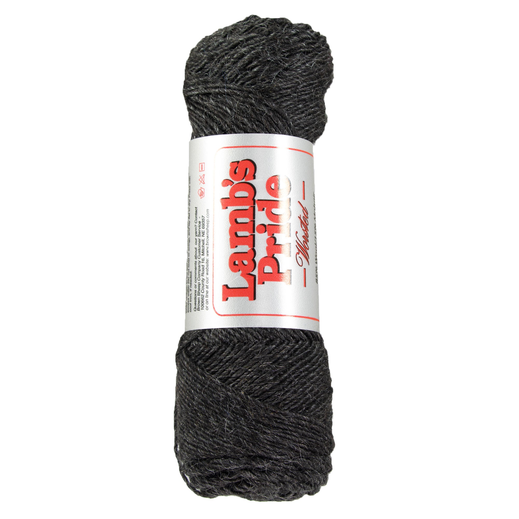 Brown Sheep Lamb's Pride Worsted Yarn - M006 Deep Charcoal - Zoom Image
