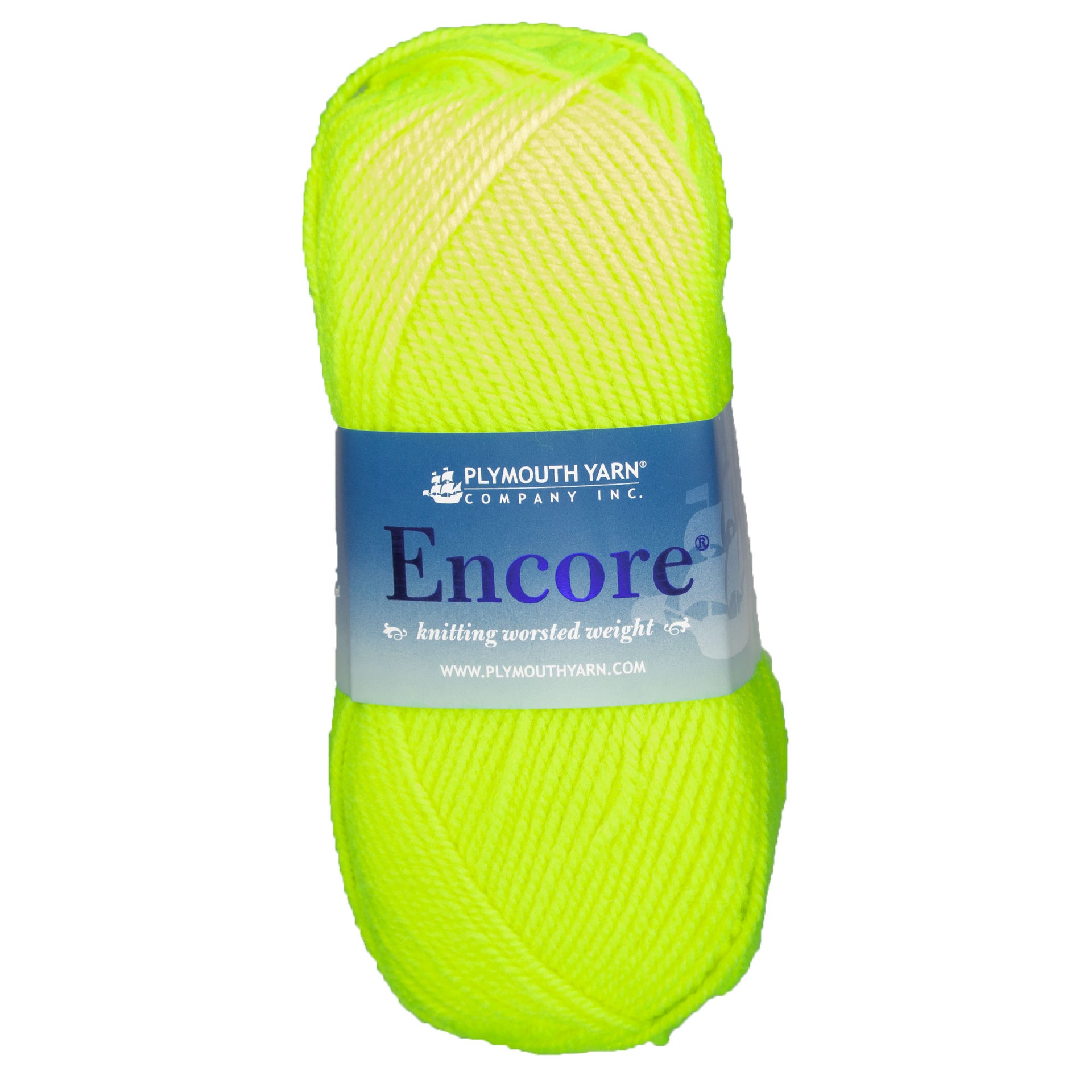 Plymouth Yarn Encore Worsted Yarn - 0476 Neon Yellow - Zoom Image
