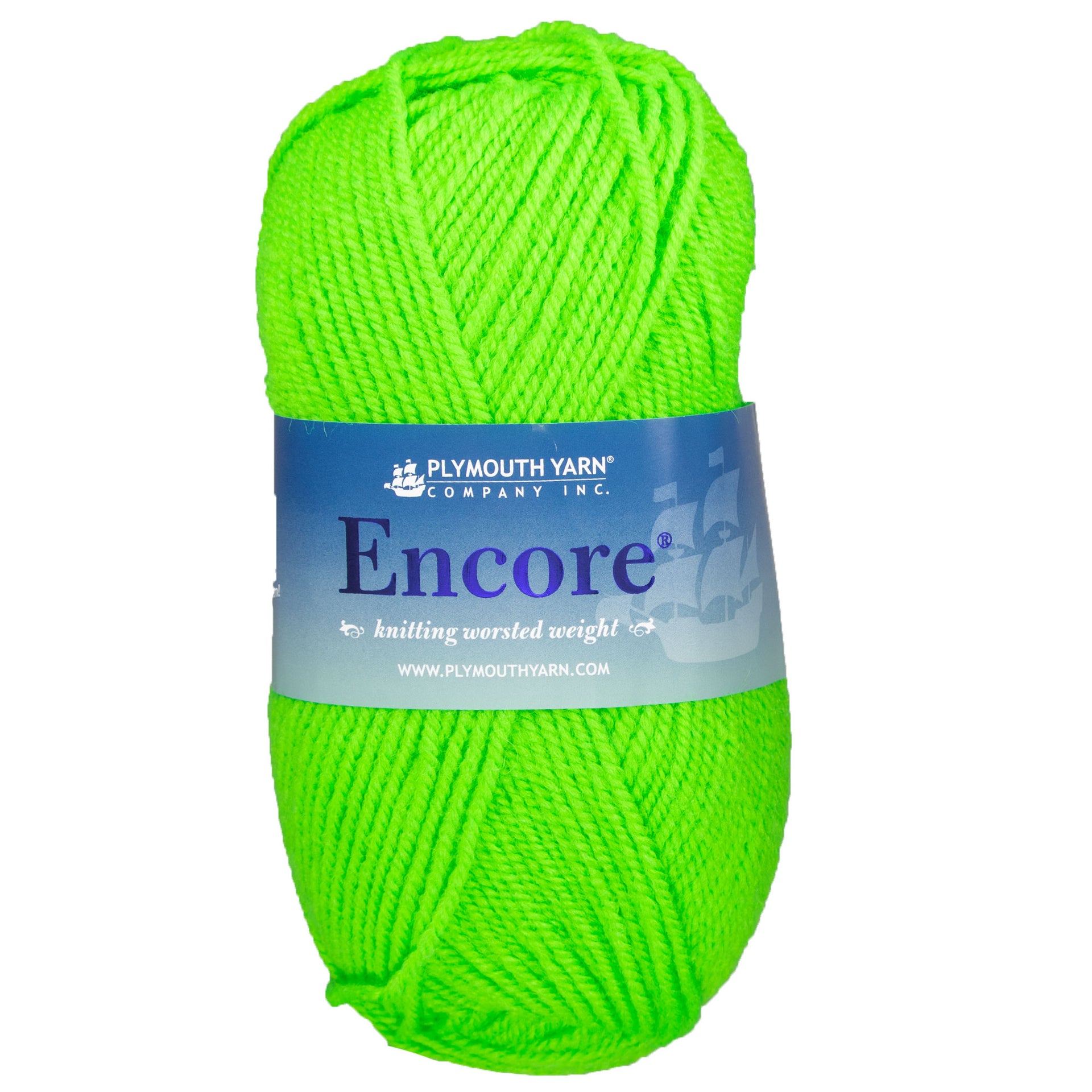 Plymouth Yarn Encore Worsted Yarn - 0477 Neon Green - Zoom Image

