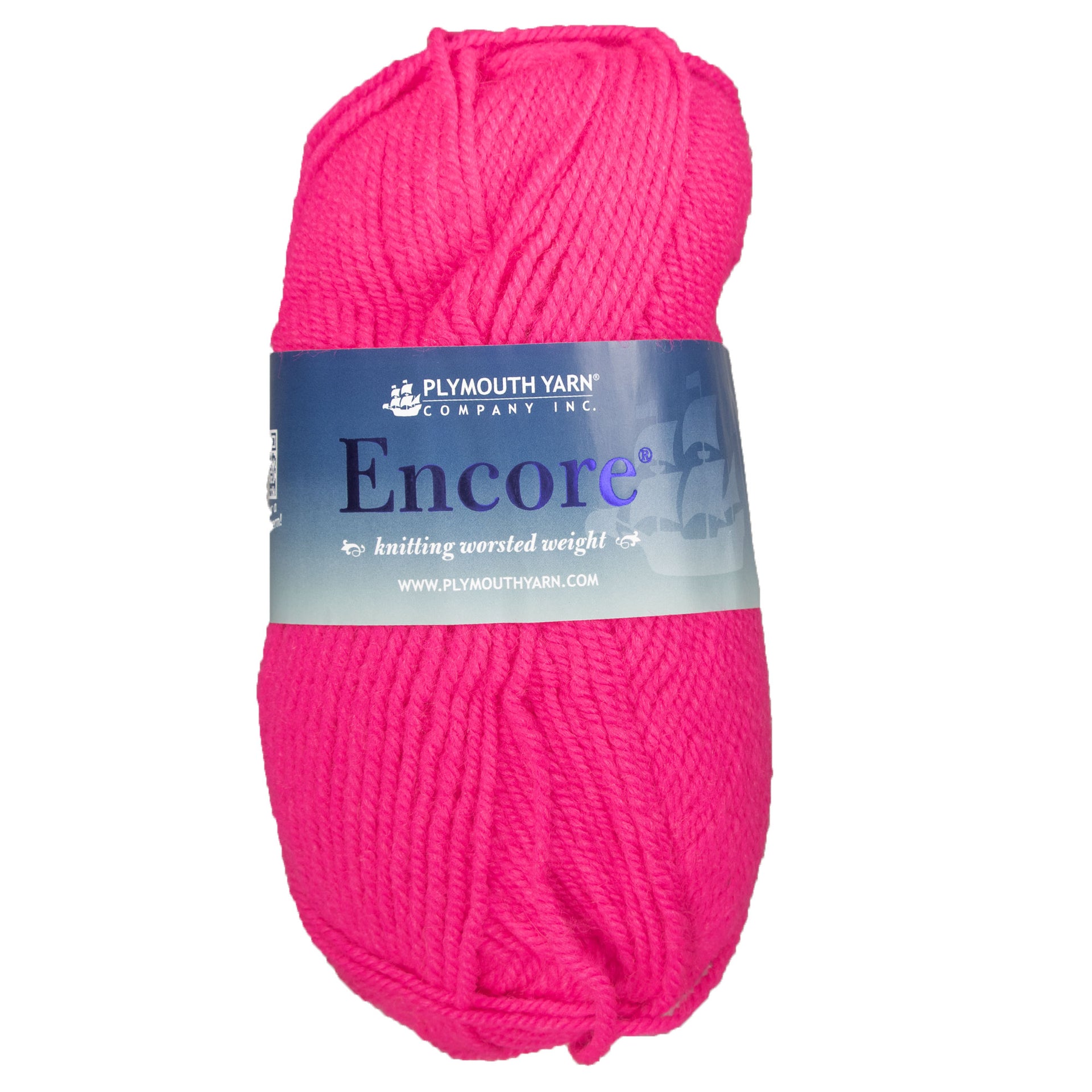 Plymouth Yarn Encore Worsted Yarn - 0478 Neon Pink - Zoom Image
