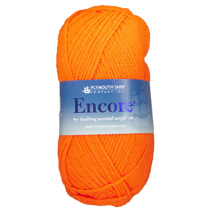 Plymouth Yarn Encore Worsted Yarn - 0479 Neon Orange - Zoom Image