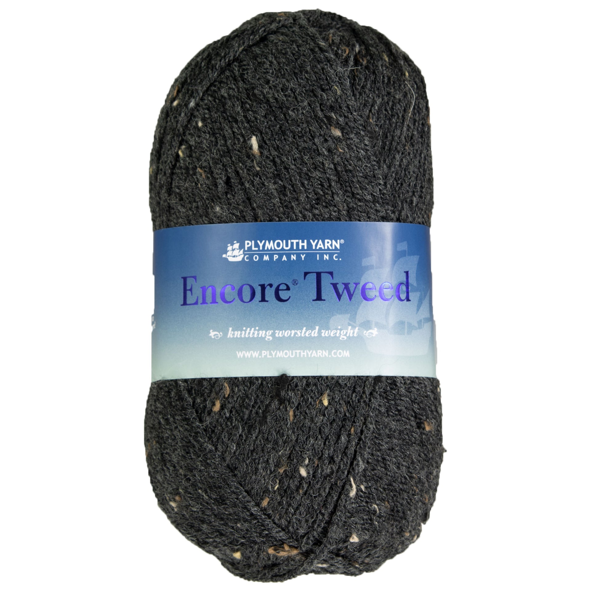 Plymouth Yarn Encore Tweed Yarn - T520 Dark Grey - Zoom Image
