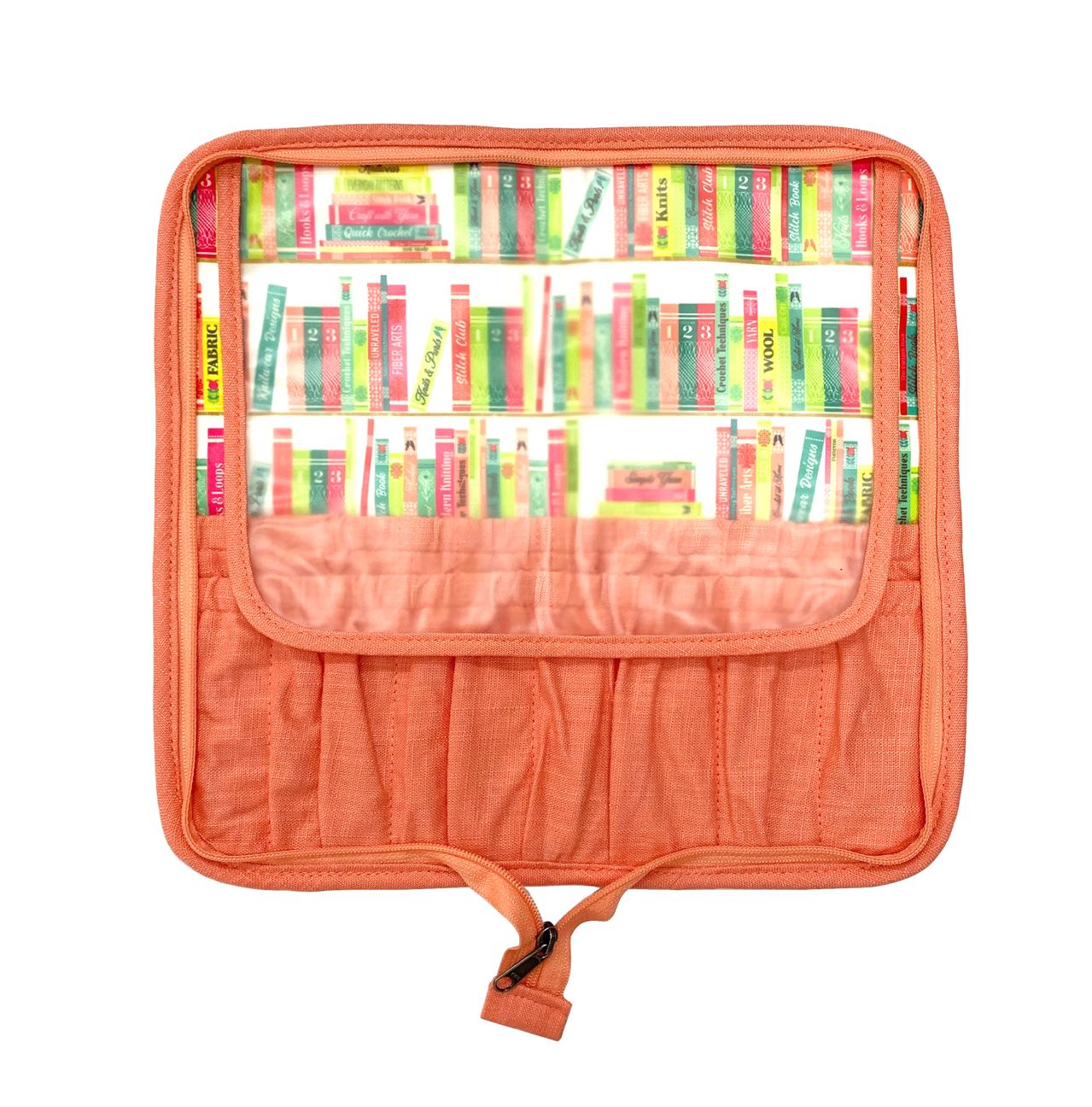 della Q Chicken Boots DPN/Crochet Hook Case - *Linen - Library - Coral
