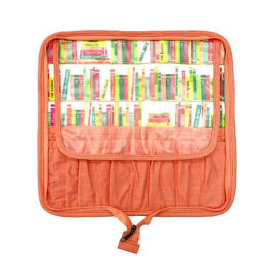 della Q Chicken Boots DPN/Crochet Hook Case - *Linen - Library - Coral