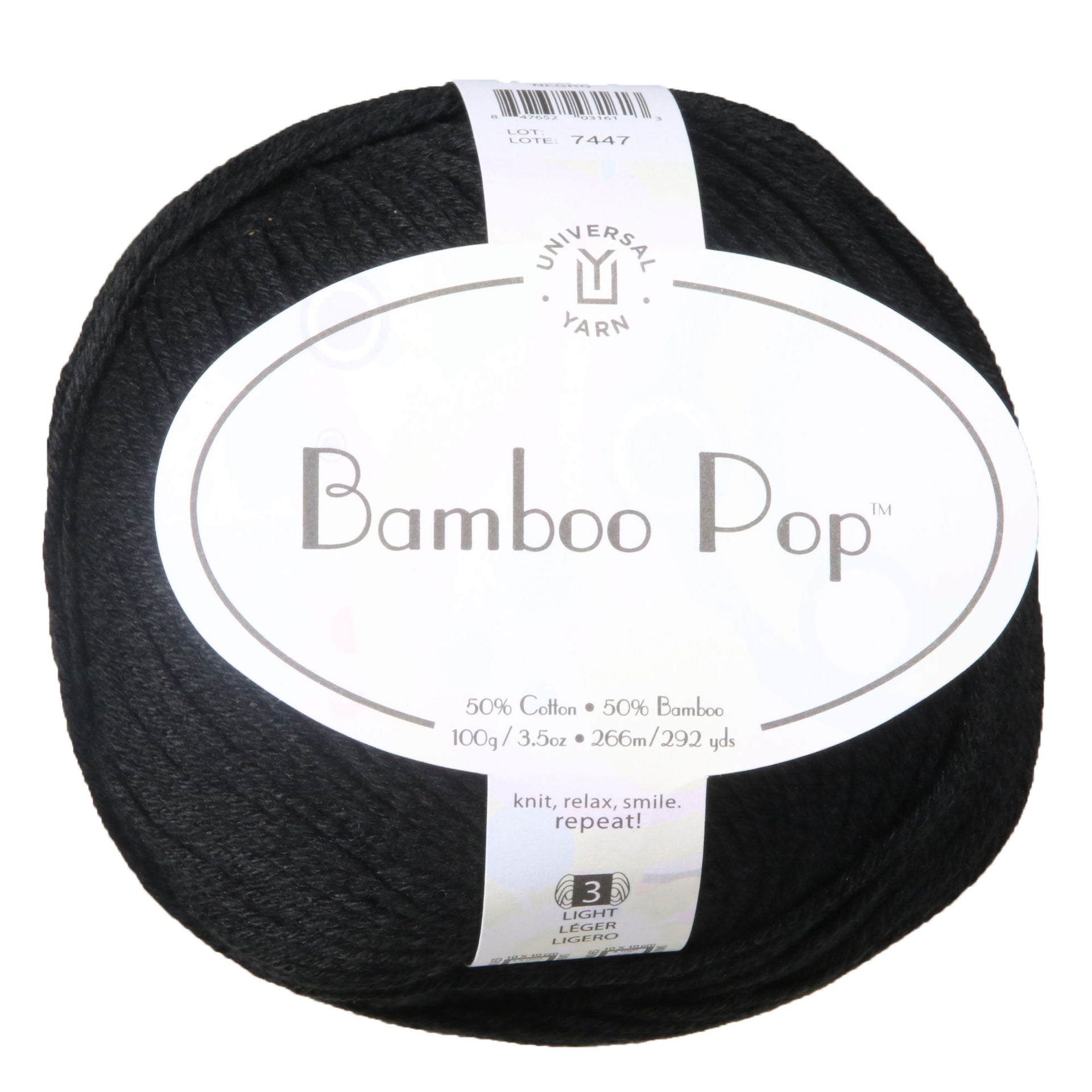 Universal Yarn Bamboo Pop Yarn - 112 Black - Zoom Image
