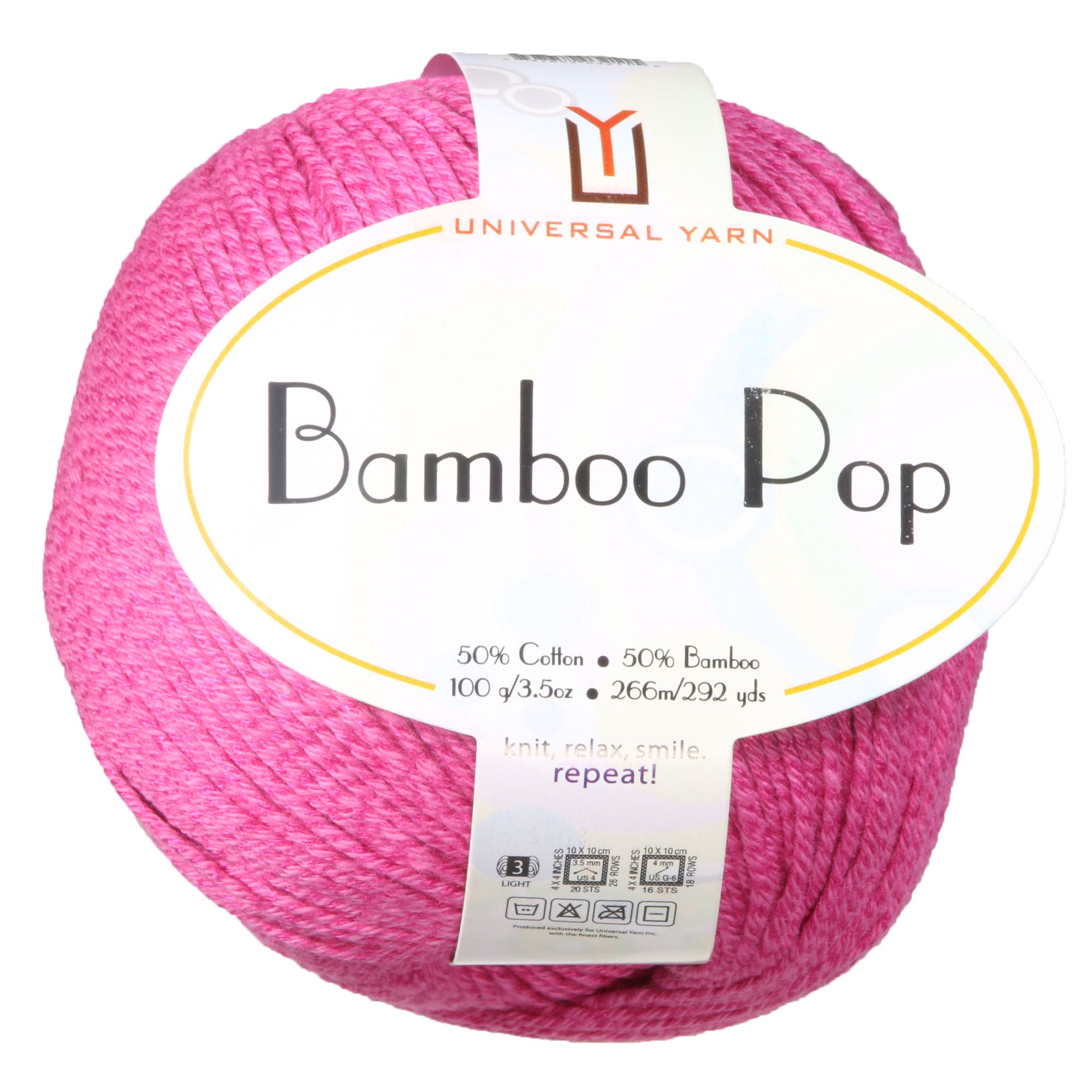 Universal Yarn Bamboo Pop Yarn - 114 Super Pink - Zoom Image

