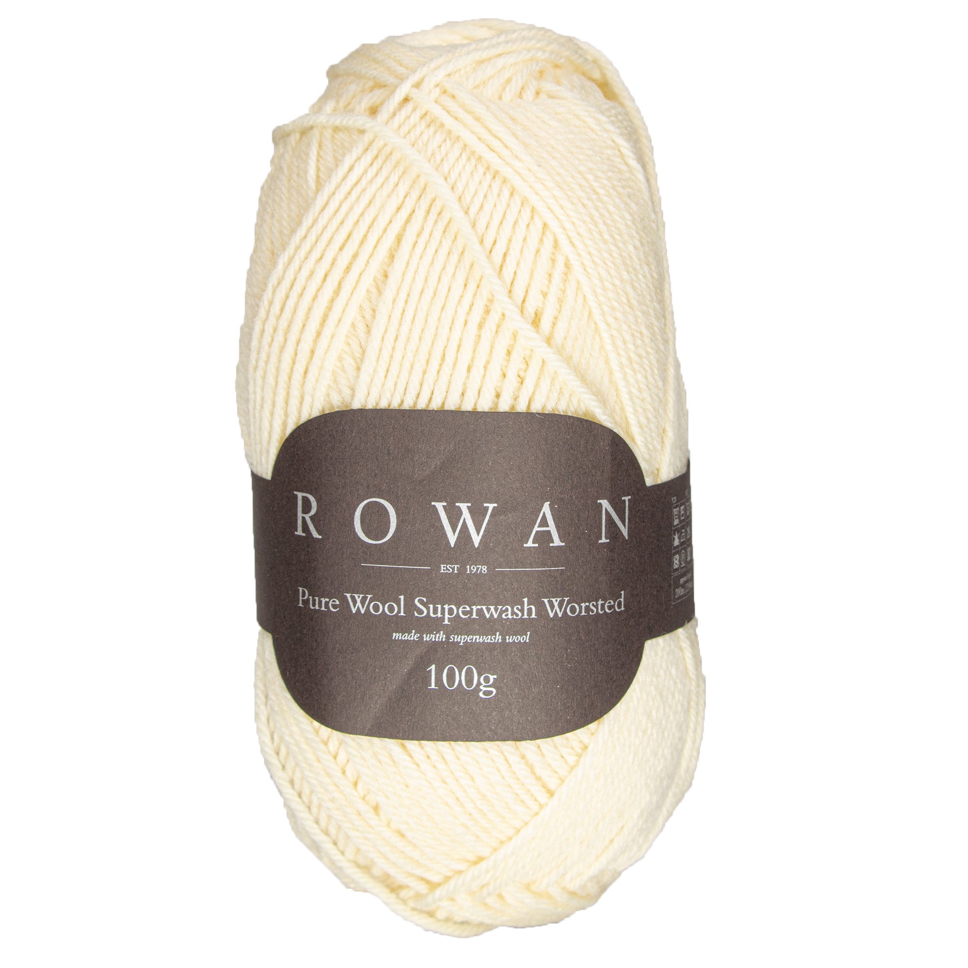 Rowan Pure Wool Superwash Worsted Yarn - 102 Soft Cream - Zoom Image
