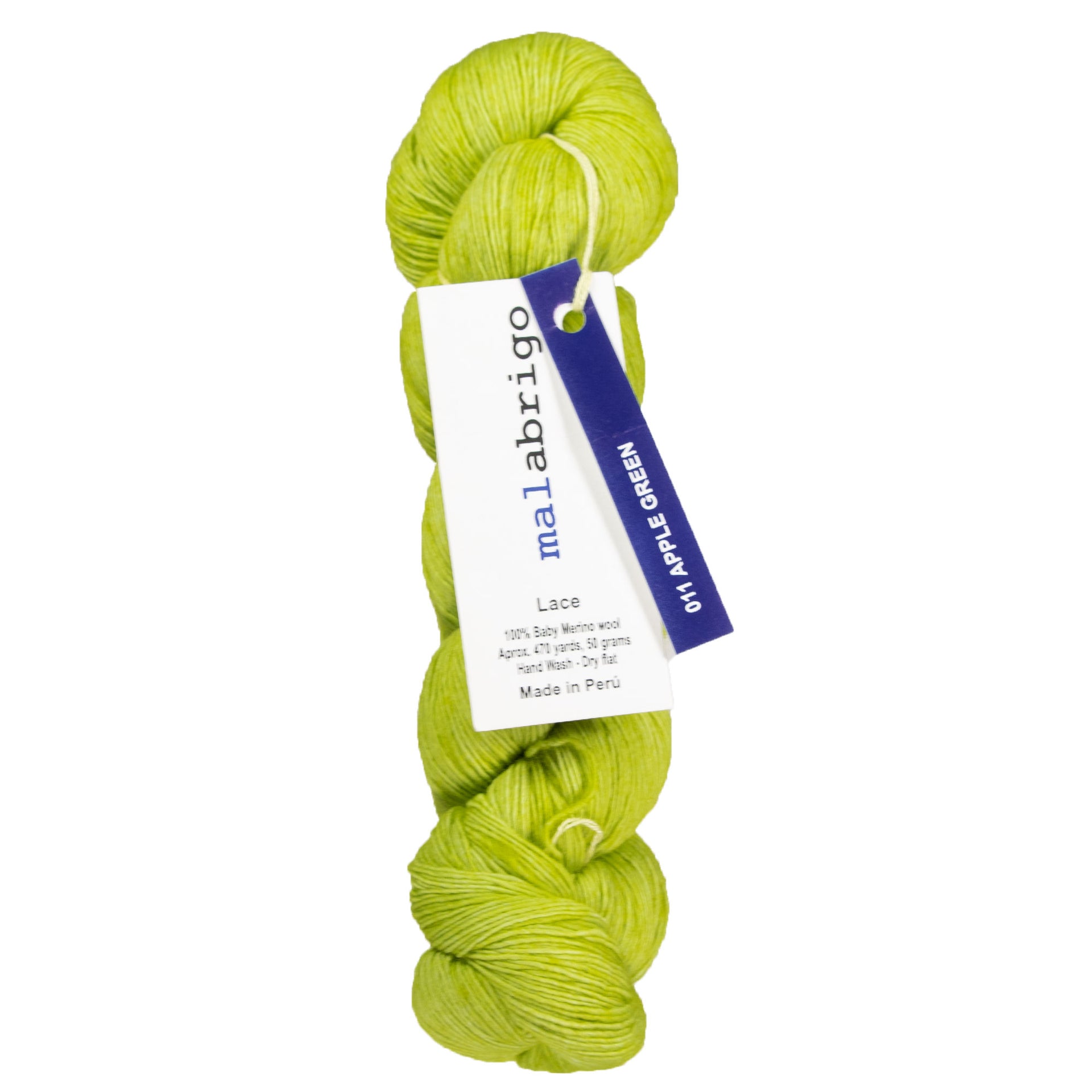Malabrigo Lace Yarn - 011 Apple Green - Zoom Image
