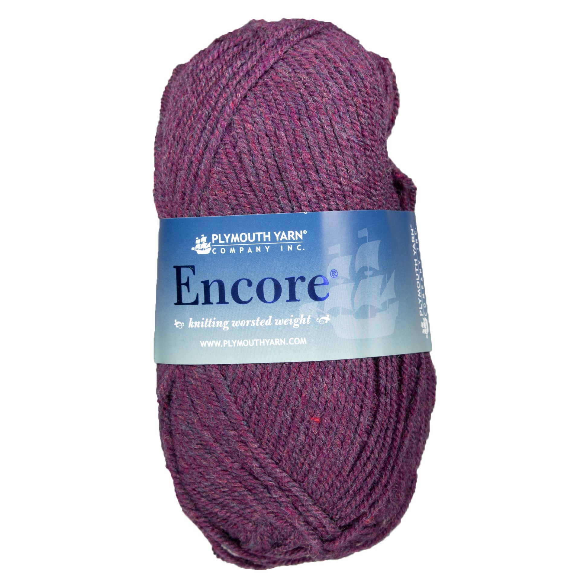 Plymouth Yarn Encore Worsted Yarn - 0355 Garnet Mix - Zoom Image
