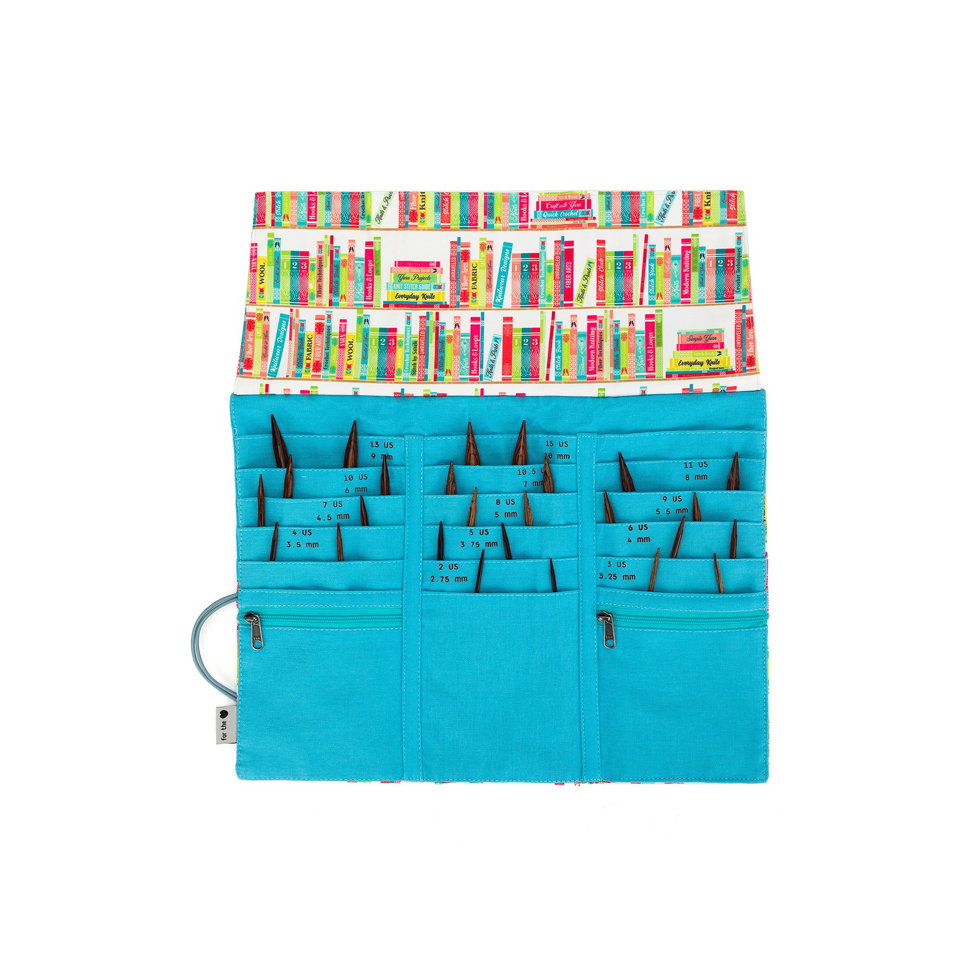 della Q Tri-Fold Circular Needle Case - 1145 - *Linen - Library - Sky
