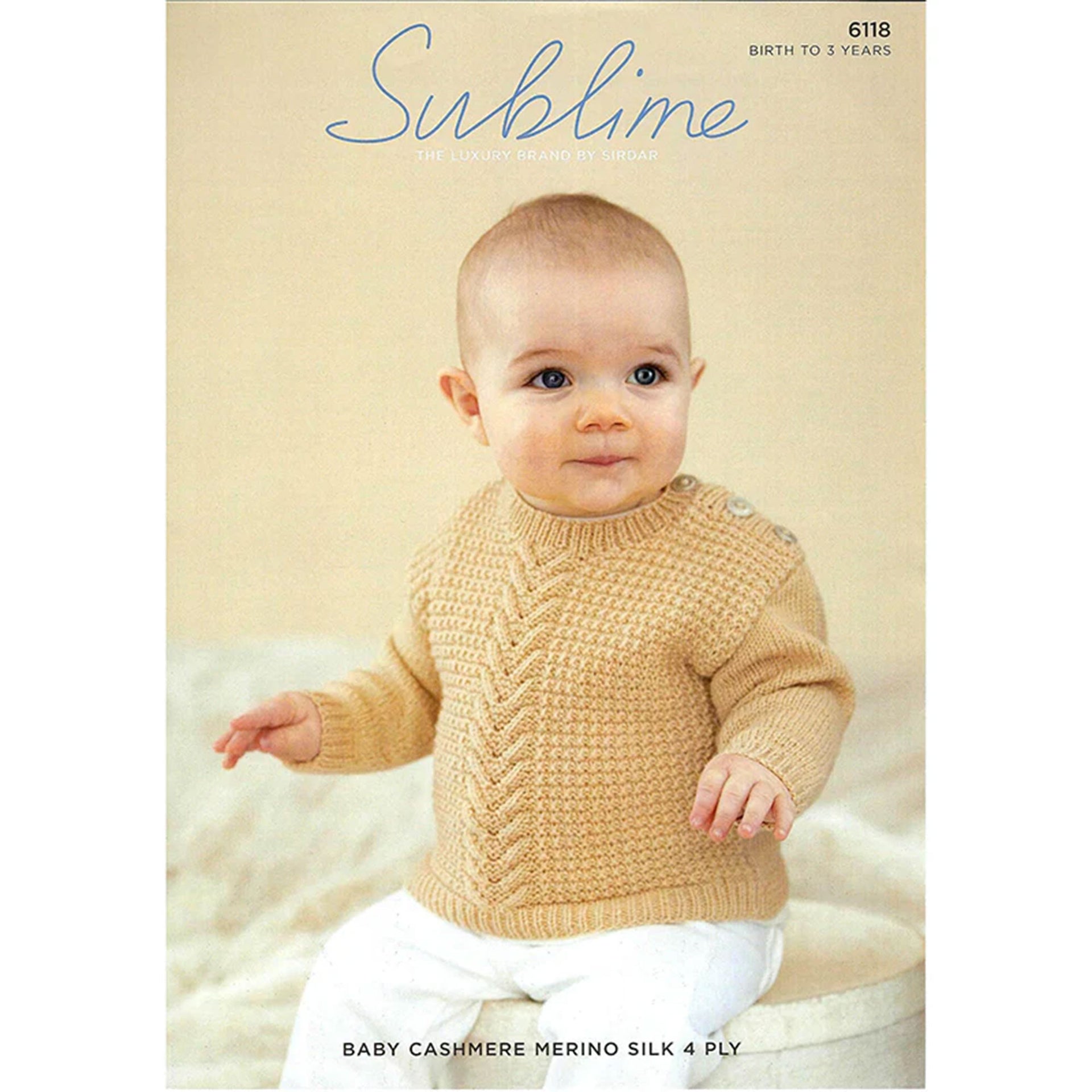 Sublime Baby Cashmere Merino Silk 4 ply Patterns - 6118 Sweater - PDF Download
