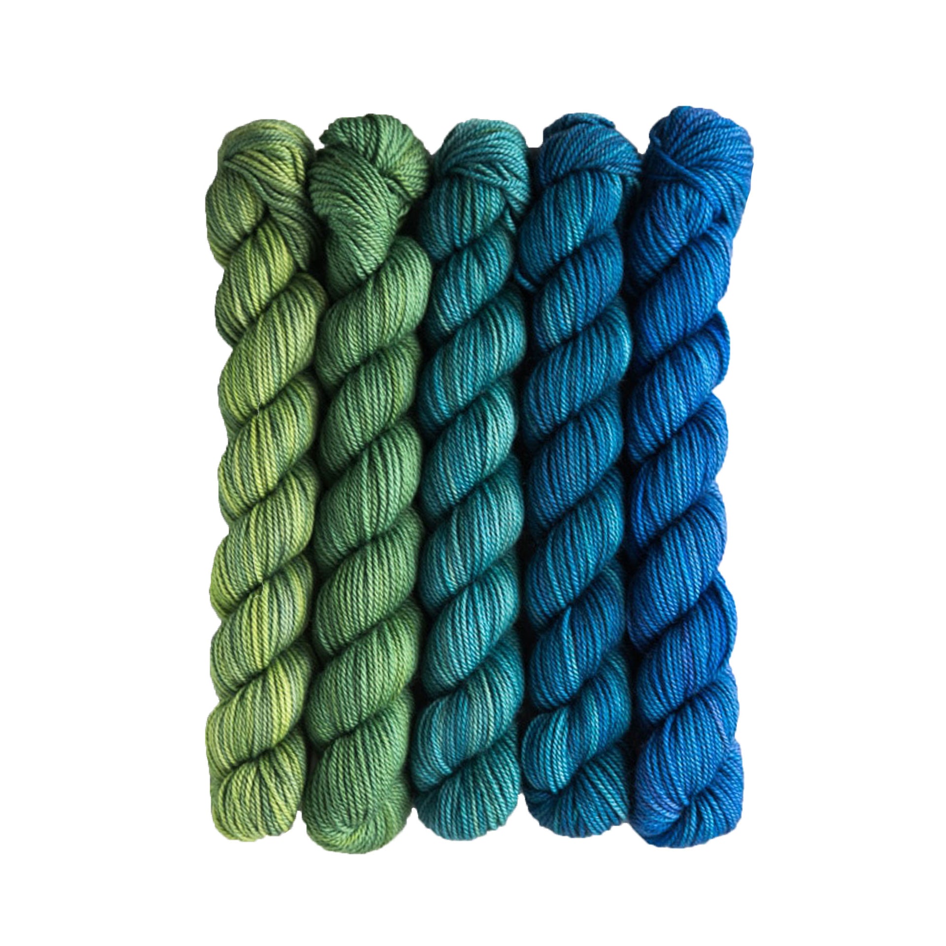 SweetGeorgia Tough Love Sock Party of Five Mini-Skein Set Yarn - Sea to Sky - Zoom Image
