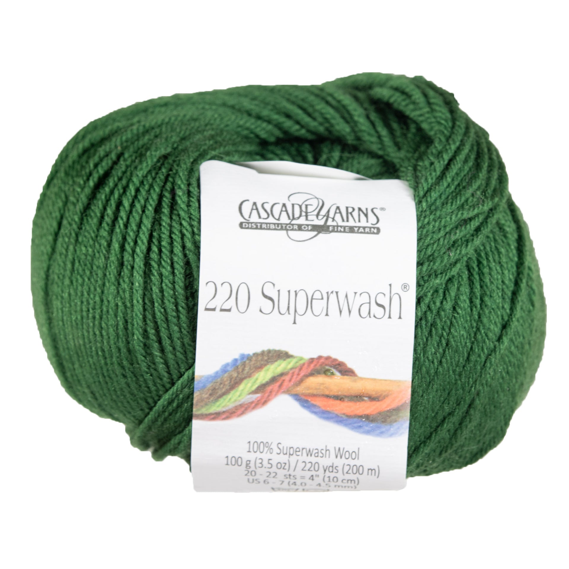 Cascade Yarns 220 Superwash Yarn - 0801 Army Green - Zoom Image
