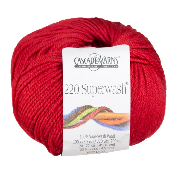 Cascade Yarns 220 Superwash Yarn - 0809 Really Red - Zoom Image