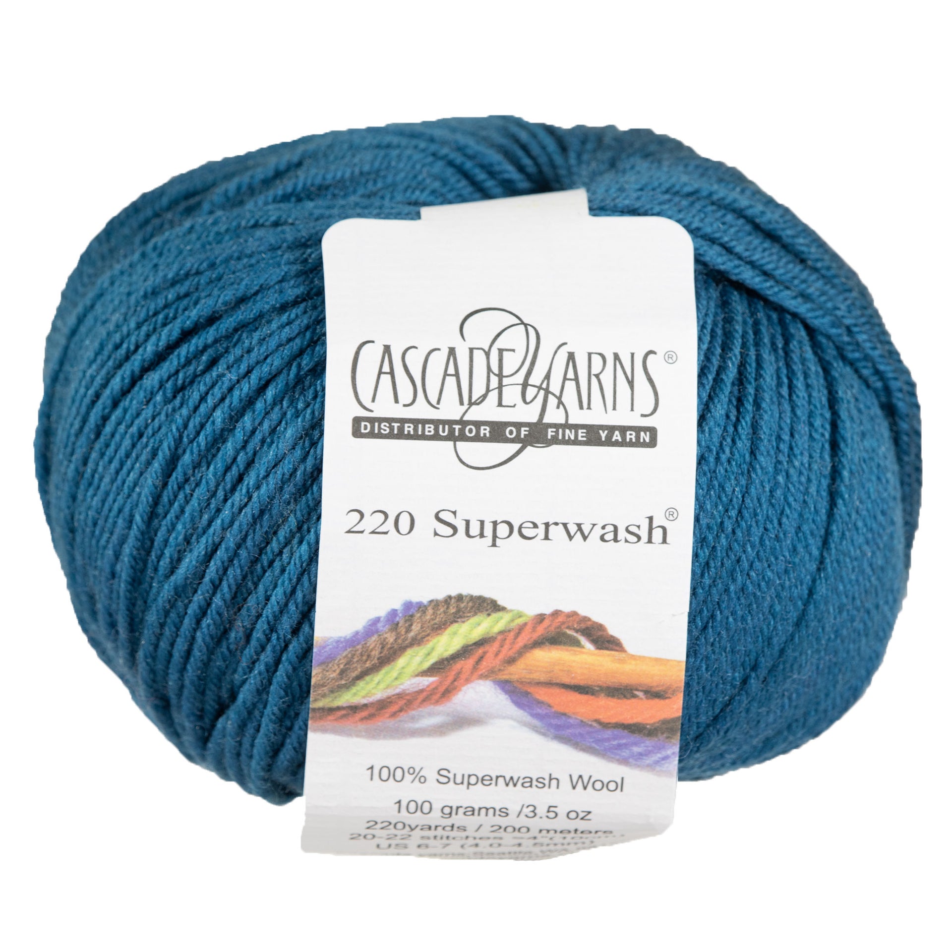Cascade Yarns 220 Superwash Yarn - 0811 Como Blue - Zoom Image
