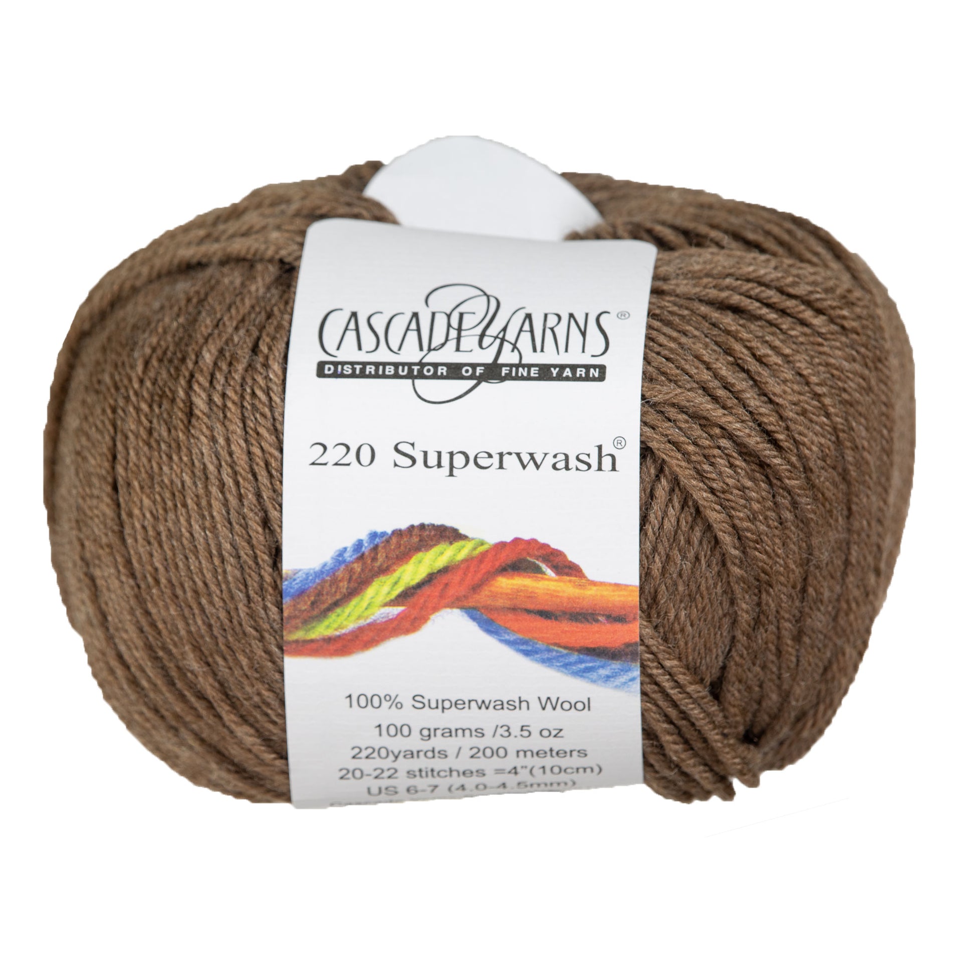 Cascade Yarns 220 Superwash Yarn - 0862 Walnut Heather - Zoom Image
