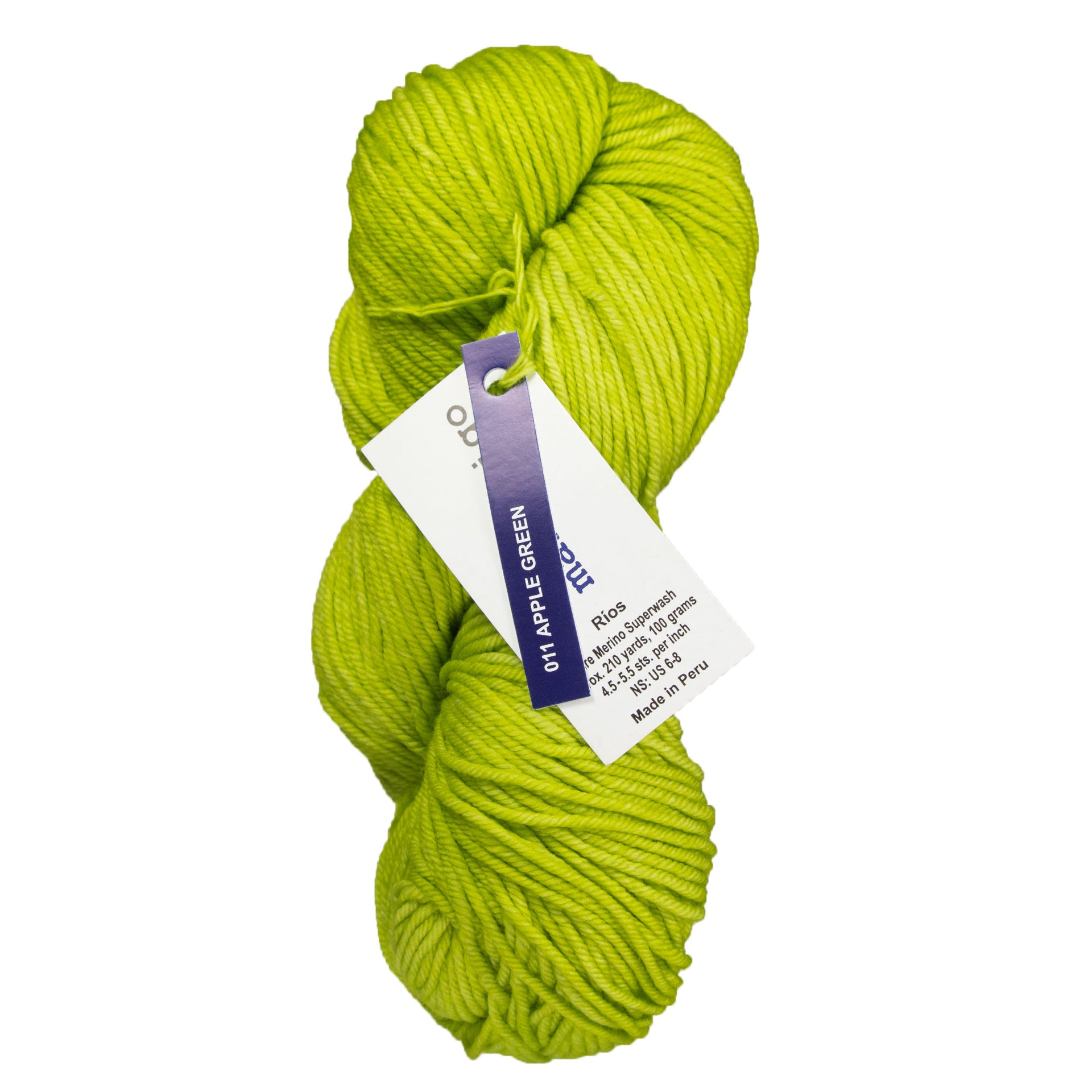 Malabrigo Rios Yarn - 011 Apple Green - Zoom Image
