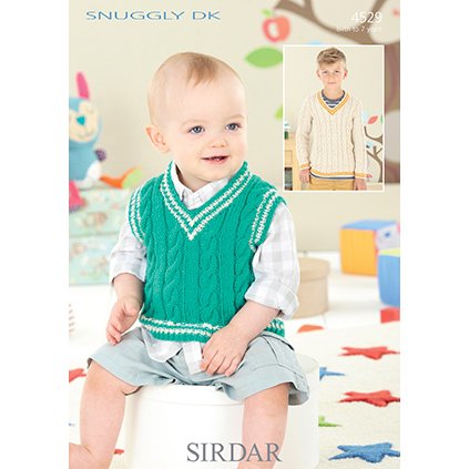 Sirdar Snuggly Baby and Children Patterns - 4529 Boy's Sweater and Vest - PDF Download - Extra Image
