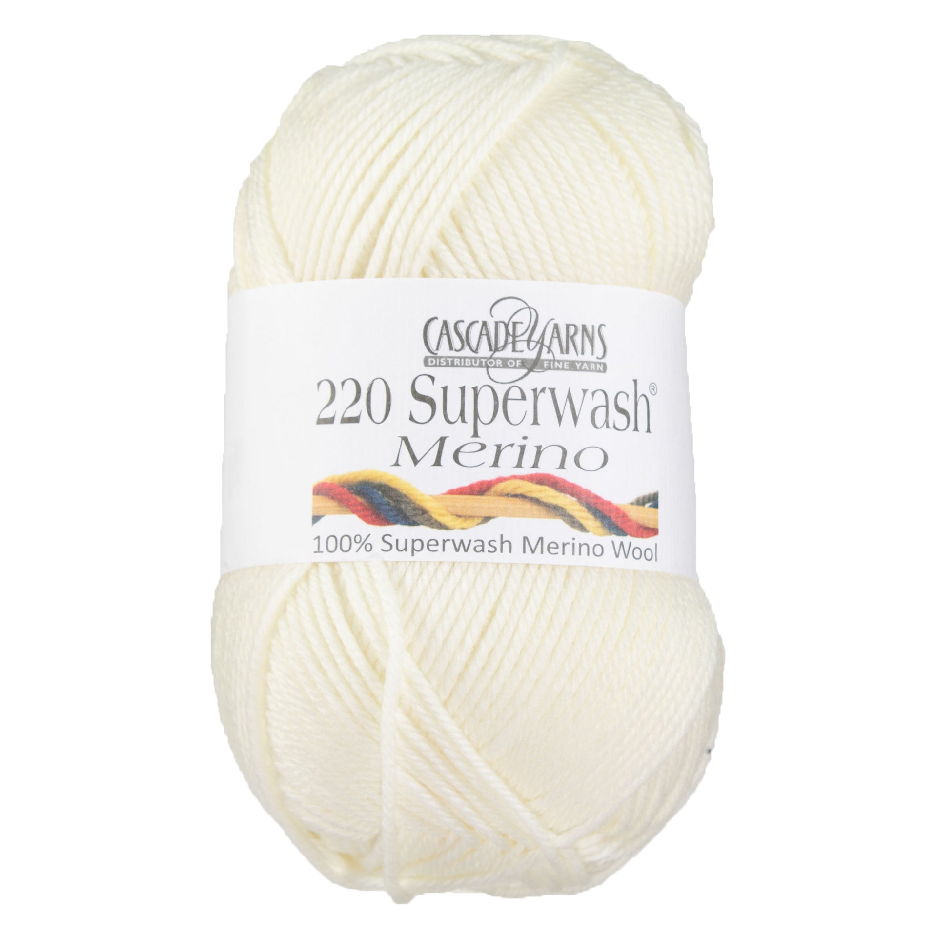 Cascade Yarns 220 Superwash Merino Yarn - 001 Cream - Zoom Image
