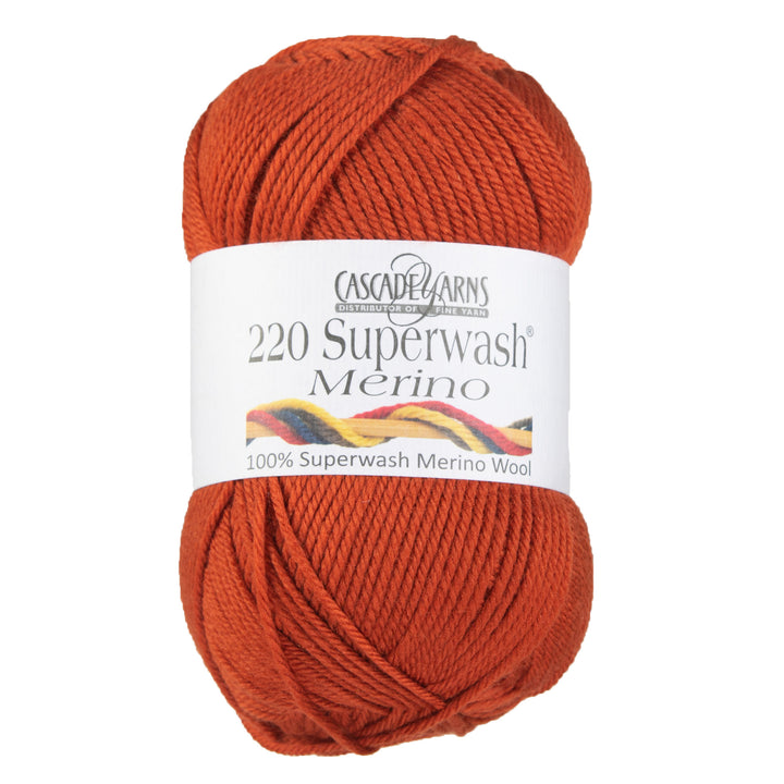 Cascade Yarns 220 Superwash Merino Yarn - 006 Burnt Orange - Zoom Image