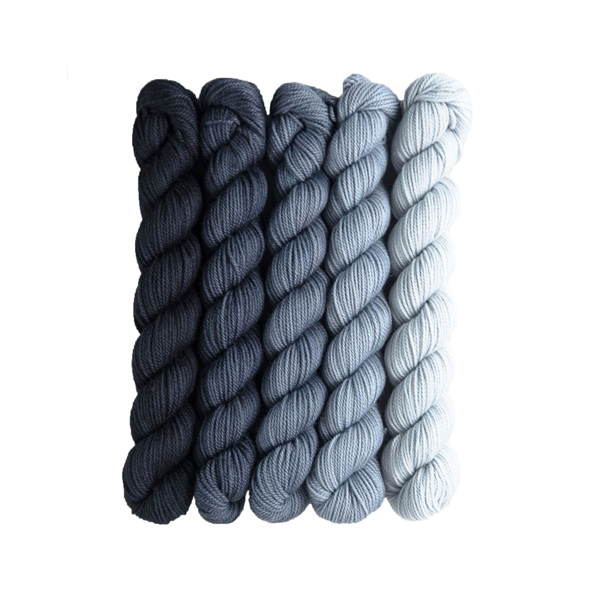 SweetGeorgia Tough Love Sock Party of Five Mini-Skein Set Yarn - Graphite - Zoom Image

