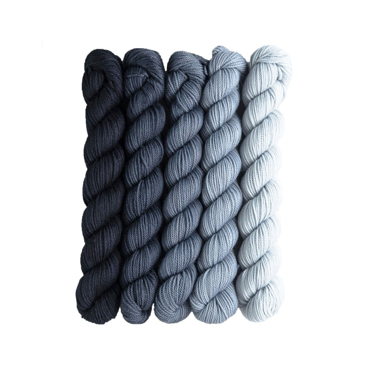 SweetGeorgia Tough Love Sock Party of Five Mini-Skein Set Yarn - Graphite - Zoom Image
