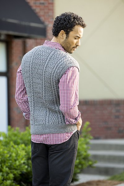 Universal Yarn Deluxe Cable Collection Patterns - Chapel Hill Vest - PDF Download - Extra Image
